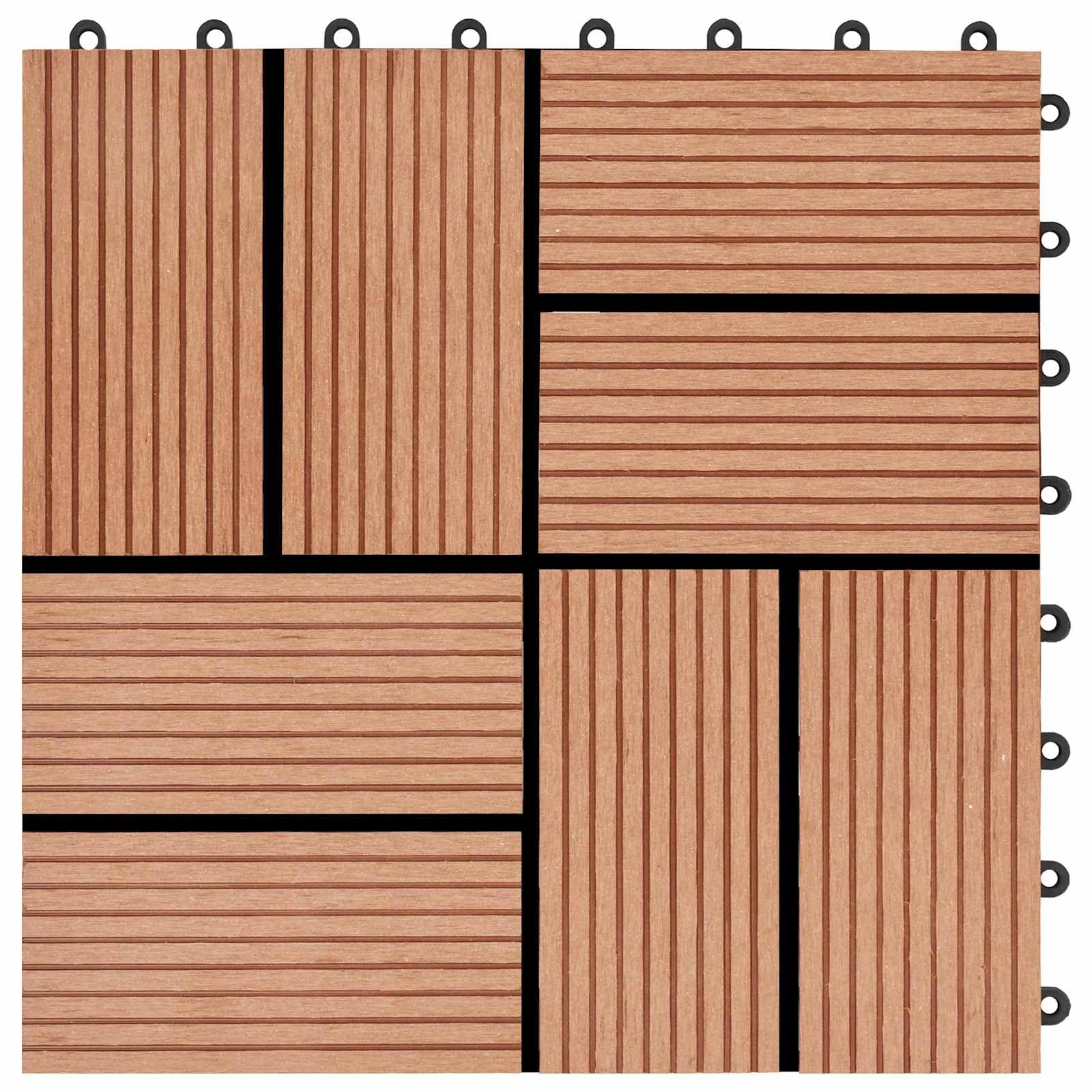 Generisch Terrassenfliese 22 STK. Teak 30 x 30 cm WPC,Haushaltsbedarf,18 kg-3444840