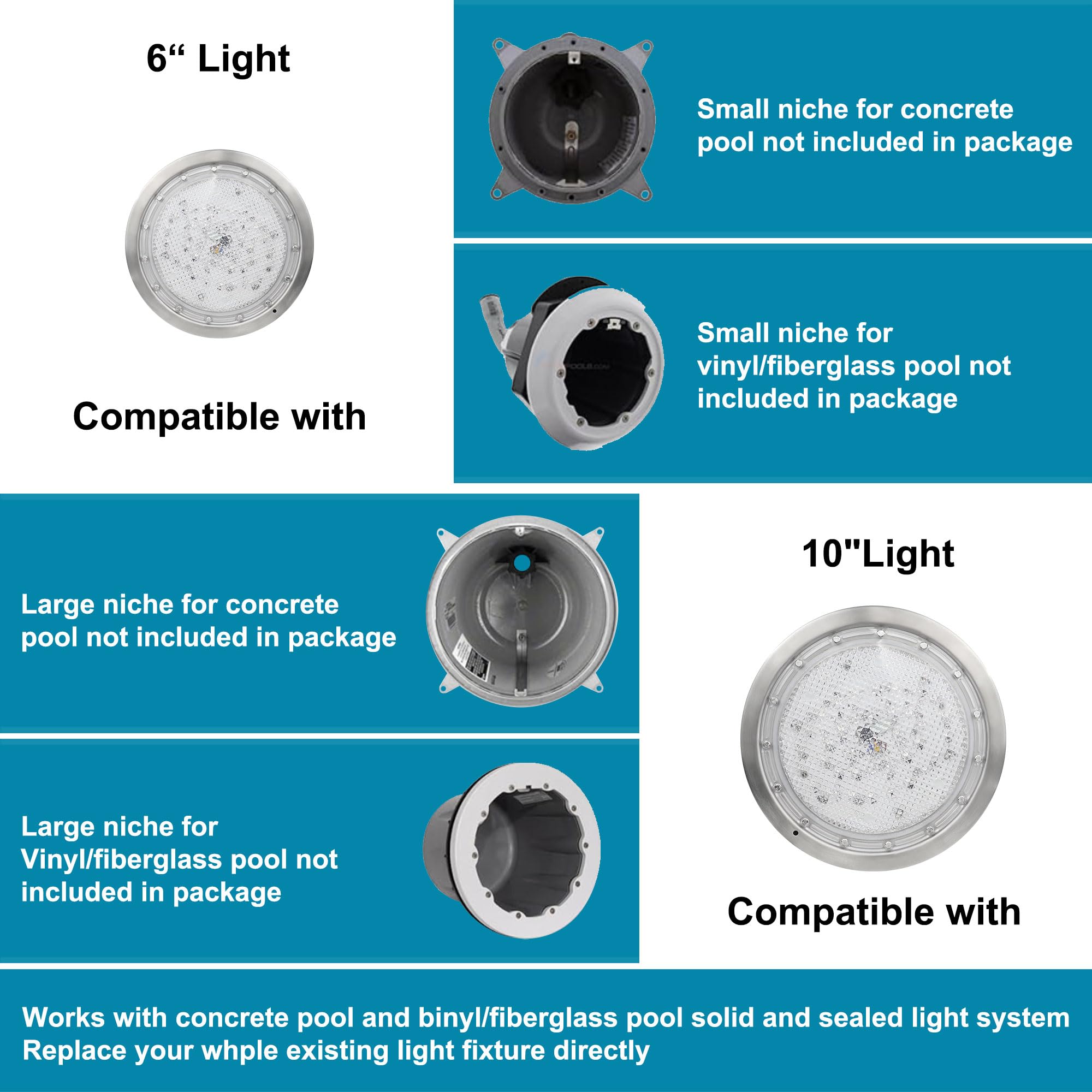 Amazon.com : 6 Inch AC120V Pool Lights, LED RGBW Lights for