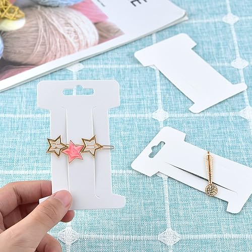 Miniatura 3 de Mototo 300 tarjetas de exhibición de pinzas para el cabello, pasadores para el cabello, soporte de exhibición de joyas, cartón de papel rectangular