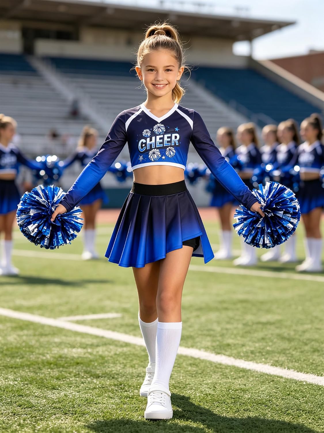 Agoky Girls Kids Cheer Leader Uniform Cheerleading Outfits