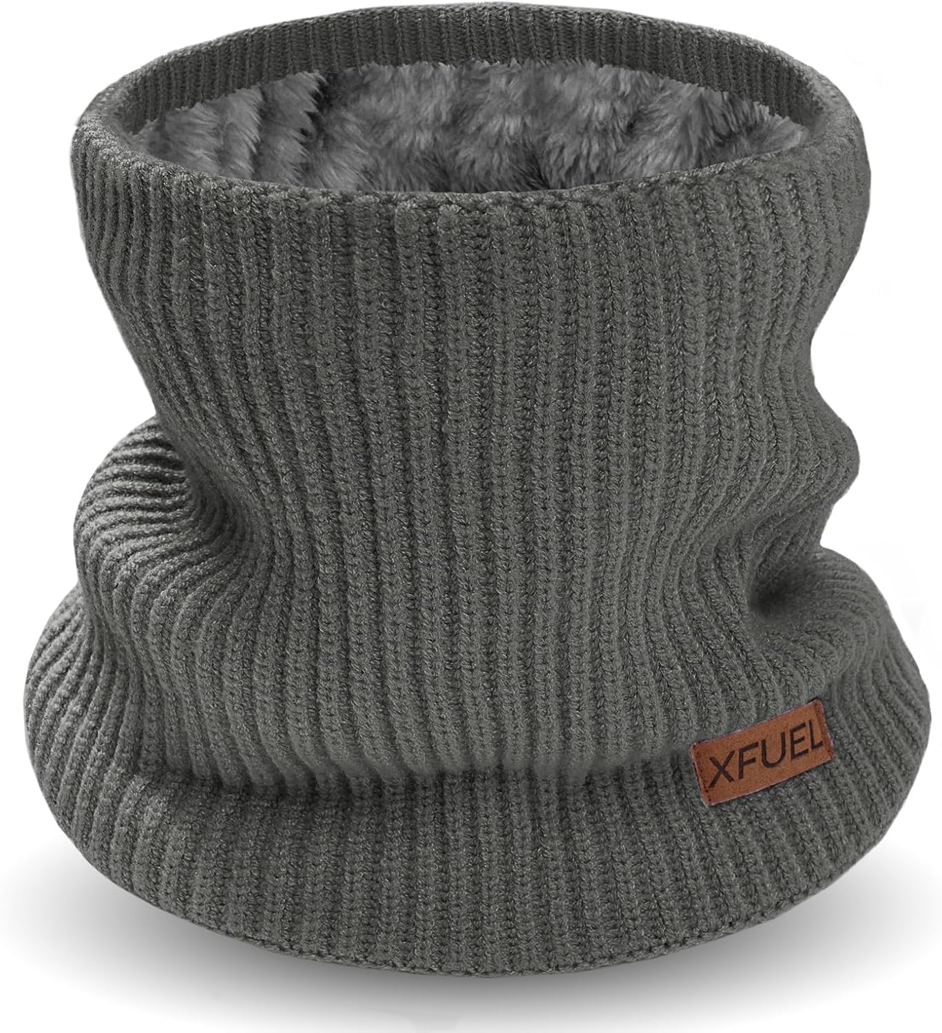 Kids Neck Warmer, Knitted Winter Neck Gaiter, Fleece Lined Infinity Scarf for Boys Girls, Ski Mask for Cold Weather