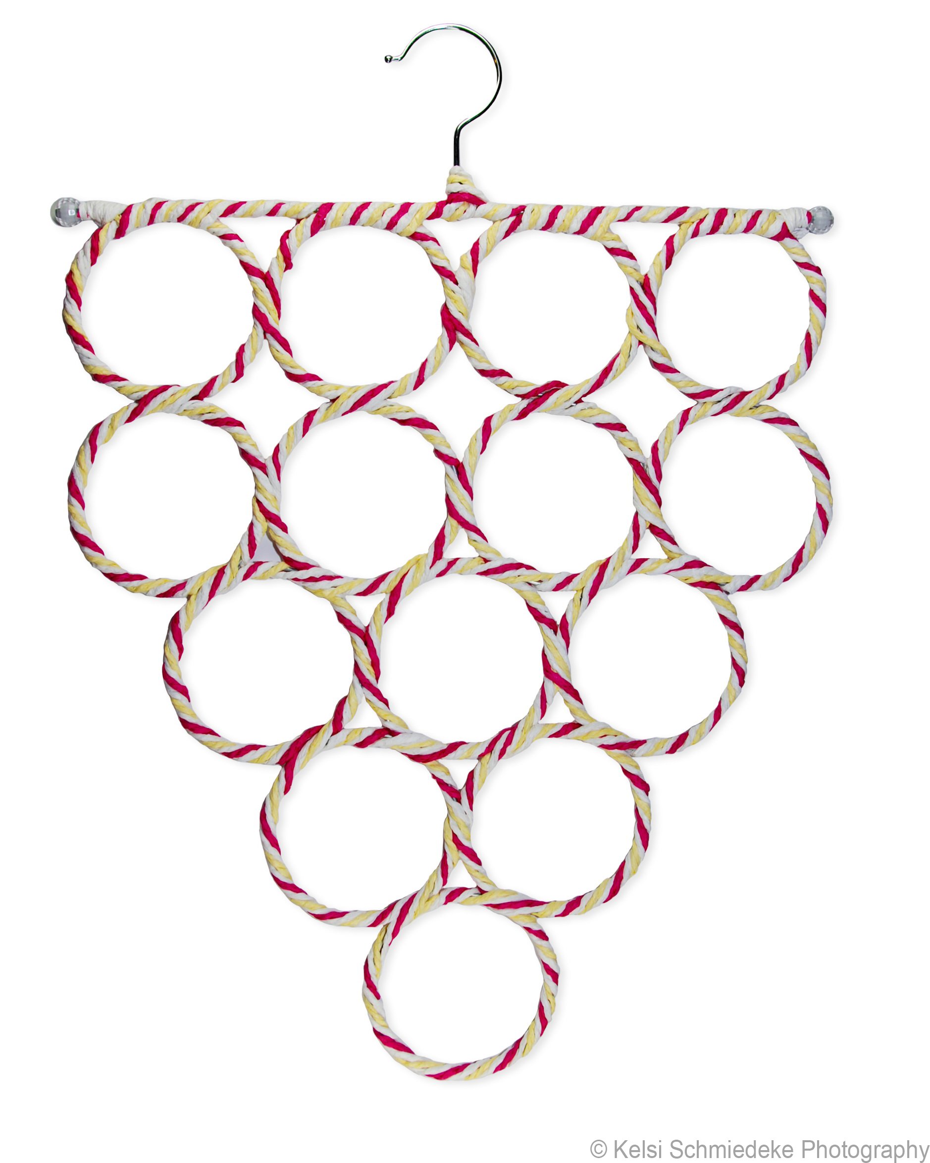 Big Sister Solutions Scarf Hanger & Organizer – View All Scarves at a Glance - NOW IN 6 VIBRANT COLORS – Easy Access Swivel Hook - 14 Sturdy Rings Covered with Snag-Free, Slip-Free Rattan – Folds for Travel - Safely Store Pashminas & Delicate Scarves – College Dorm Room Space Saver - Buy with Total Confidence100%