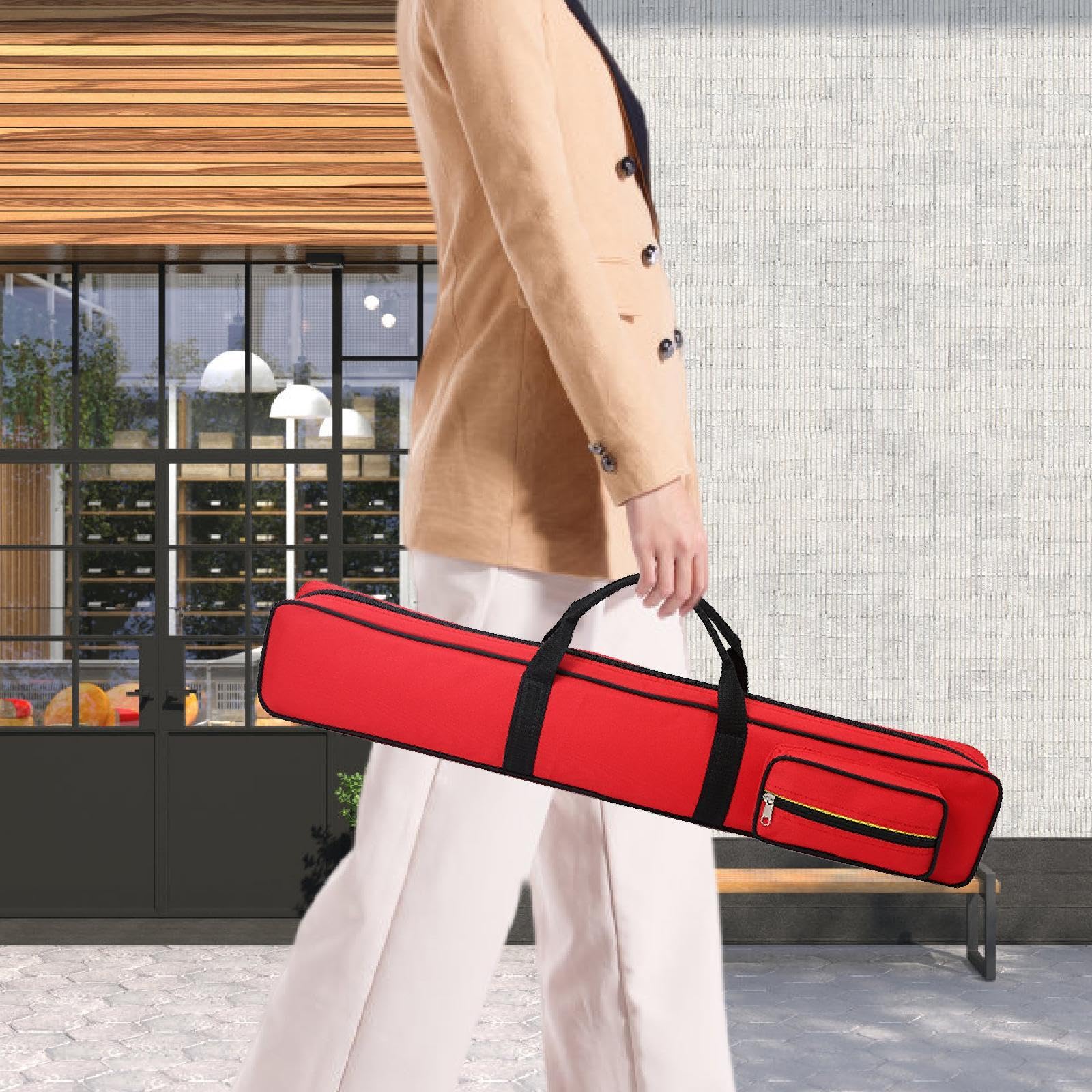Yiju Pool Cue Case Pool Cue Pouch Compact Lightweight 1/2 Snooker Pool Cue Bag Portable Pool Billiards Accessories Pool Cue Bag, Red