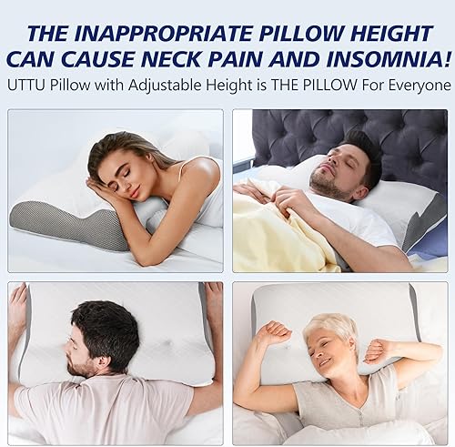 Miniatura 7 de Almohada de cama de espuma viscoelástica para dormir, soporte ergonómico cervical para el cuello, almohada ortopédica de contorno para dormir de