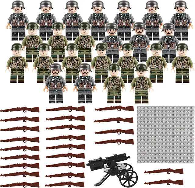 WW2 Militär Figuren Set - 50-teiliges Armee Spielzeug mit Waffen