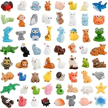 80pcs Mini Resin Animals Variety Pack, 60 Styles Tiny Resin Animals Figures