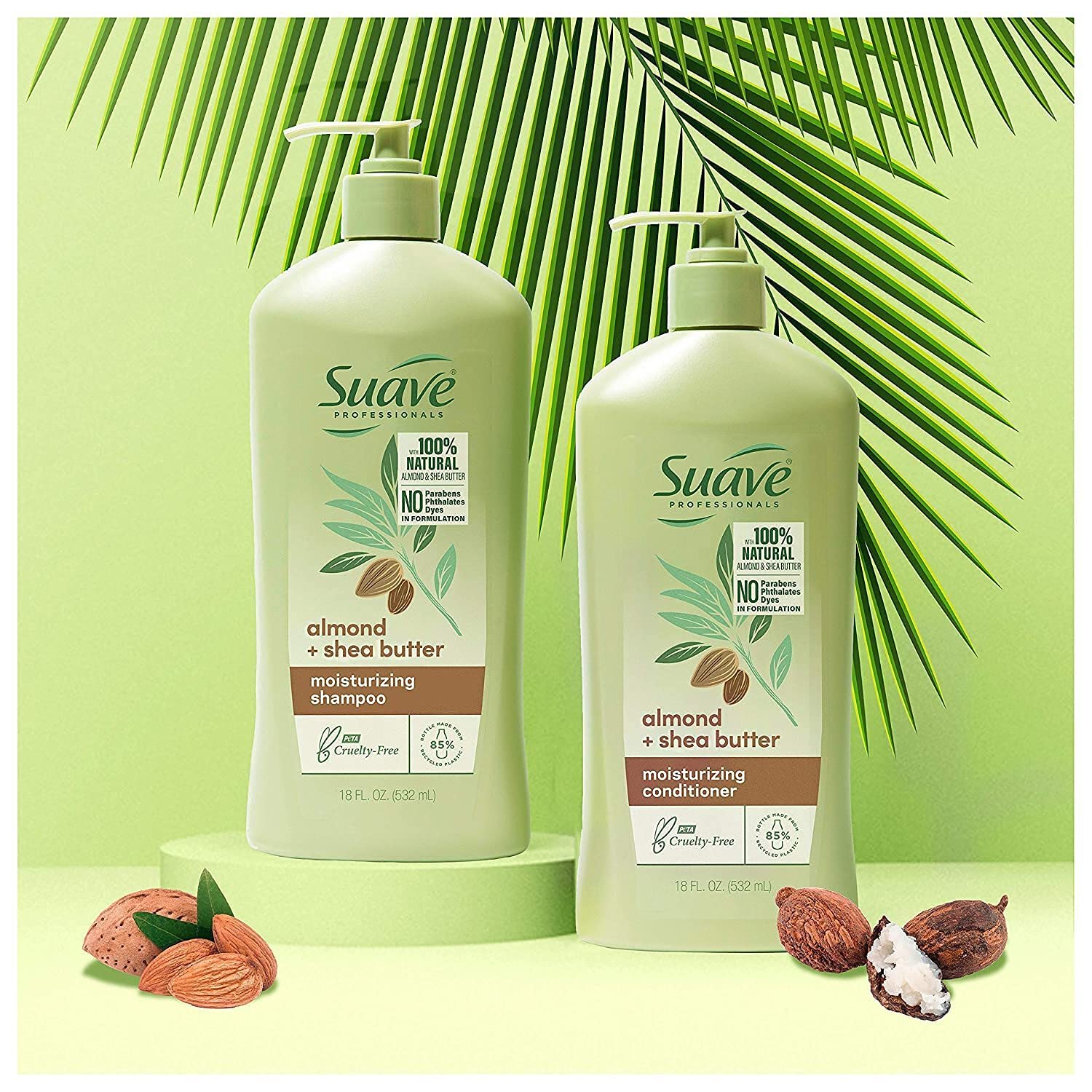 Suave Professionals Moisturizing Shampoo and Conditioner Almond + Shea Butter 18 oz, 2 count - Image 4