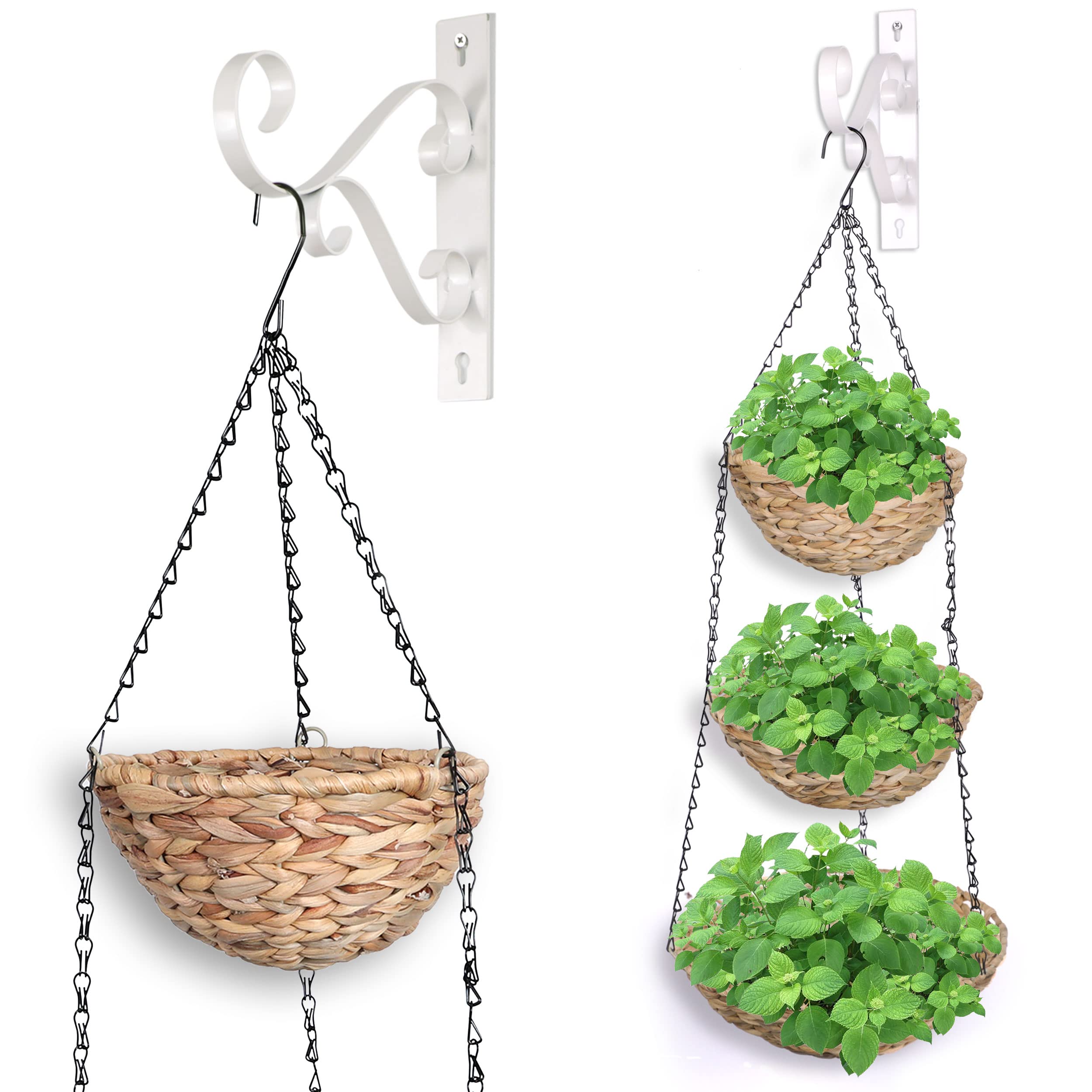 Kompleza Boutique Hanging Fruit Basket for Kitchen. Water Hyacinth