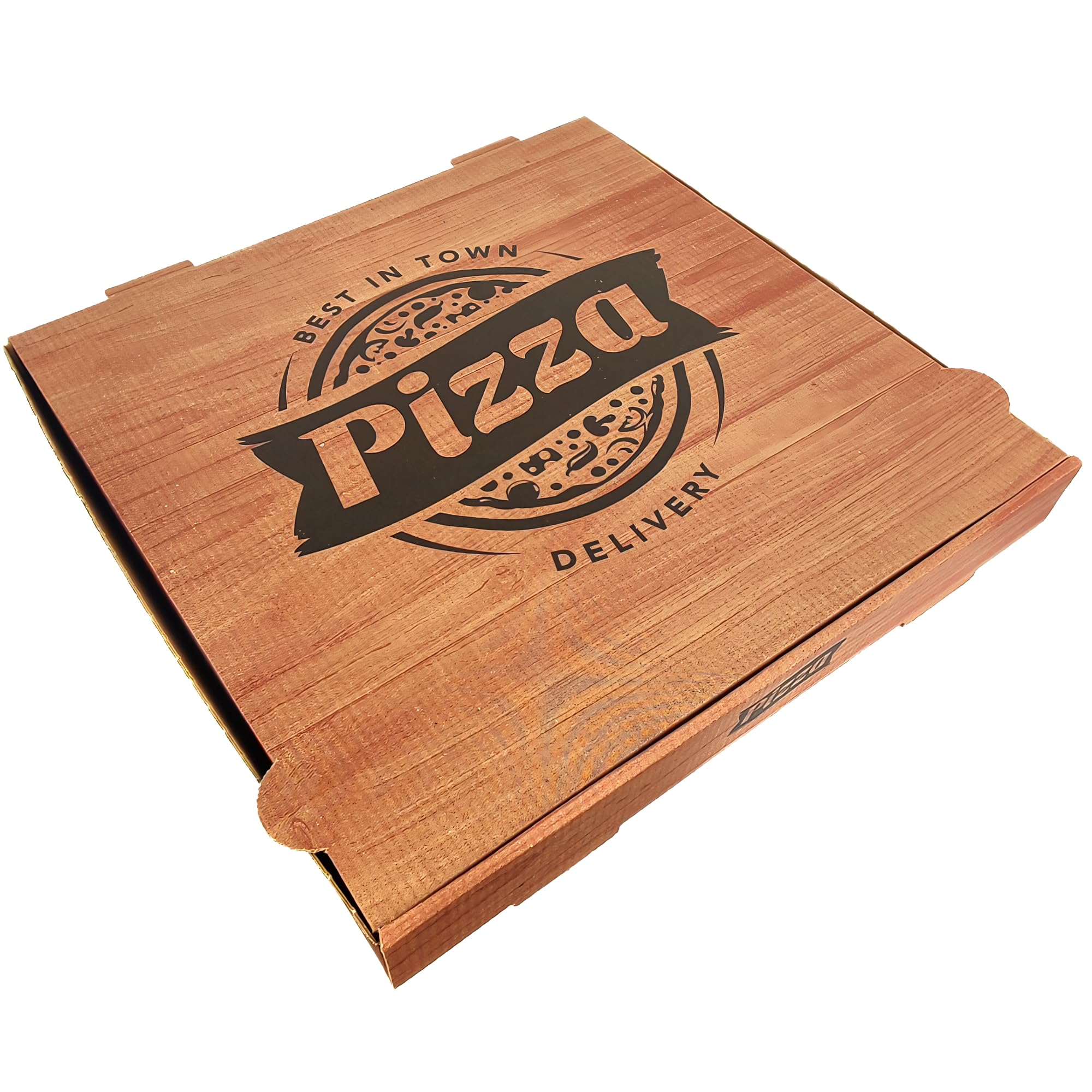 Boîte à Pizza en Carton, Rectangulaire, 29x29x4 cm, Matériau Recyclable, Résistance à la Chaleur, Conservation Alimentaire, Pizza carton ecolgique. (100)