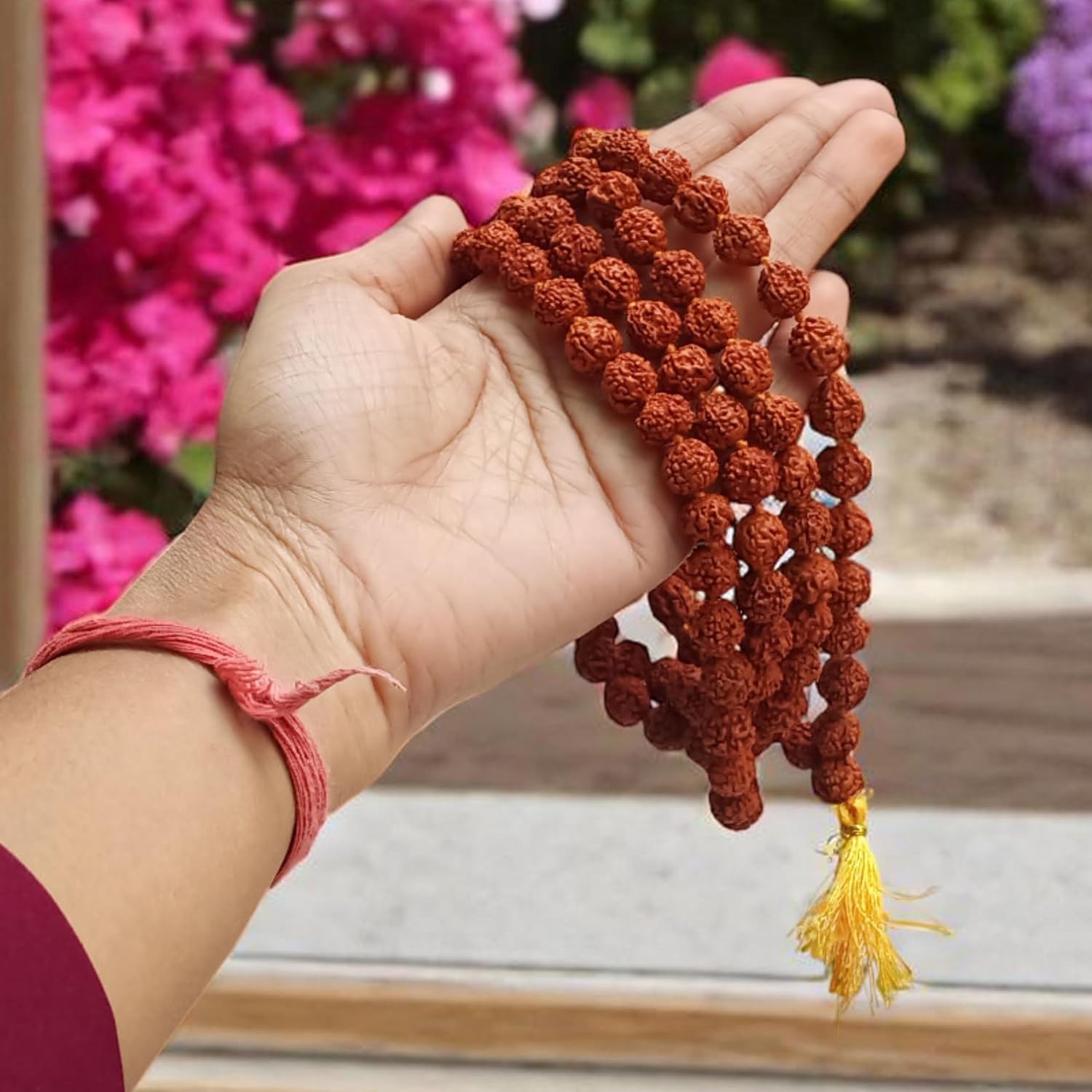 Certified 9mm Rudraksha Japa Mala 108+1 Beads | Natural 5 Mukhi Panchmukhi Rudraksha Rosary for Meditation, Mantra Chanting, Yoga & Puja | Spiritual Healing Prayer Beads Necklace for Men & Women - Image 9