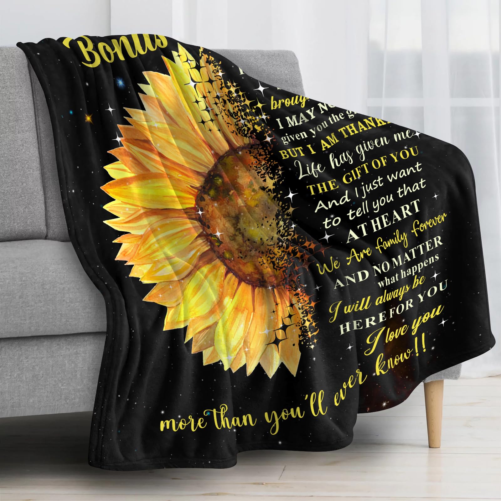 Bonus Daughter Gifts - Step Daughter Gifts from Stepmom/Stepdad - Stepdaughter Gift from Stepmom - Gift for Stepdaughter Throw Blanket 60x50 Inch