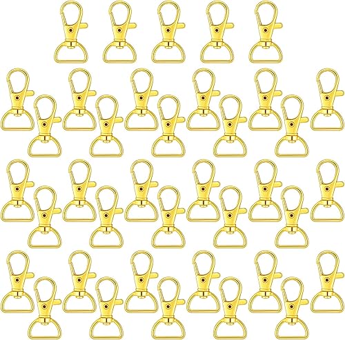 Miniatura 7 de 35 piezas de cierres giratorios para cordón, ganchos a presión, gancho para llavero, cierre de pinza de langosta, cierre de gancho de metal con