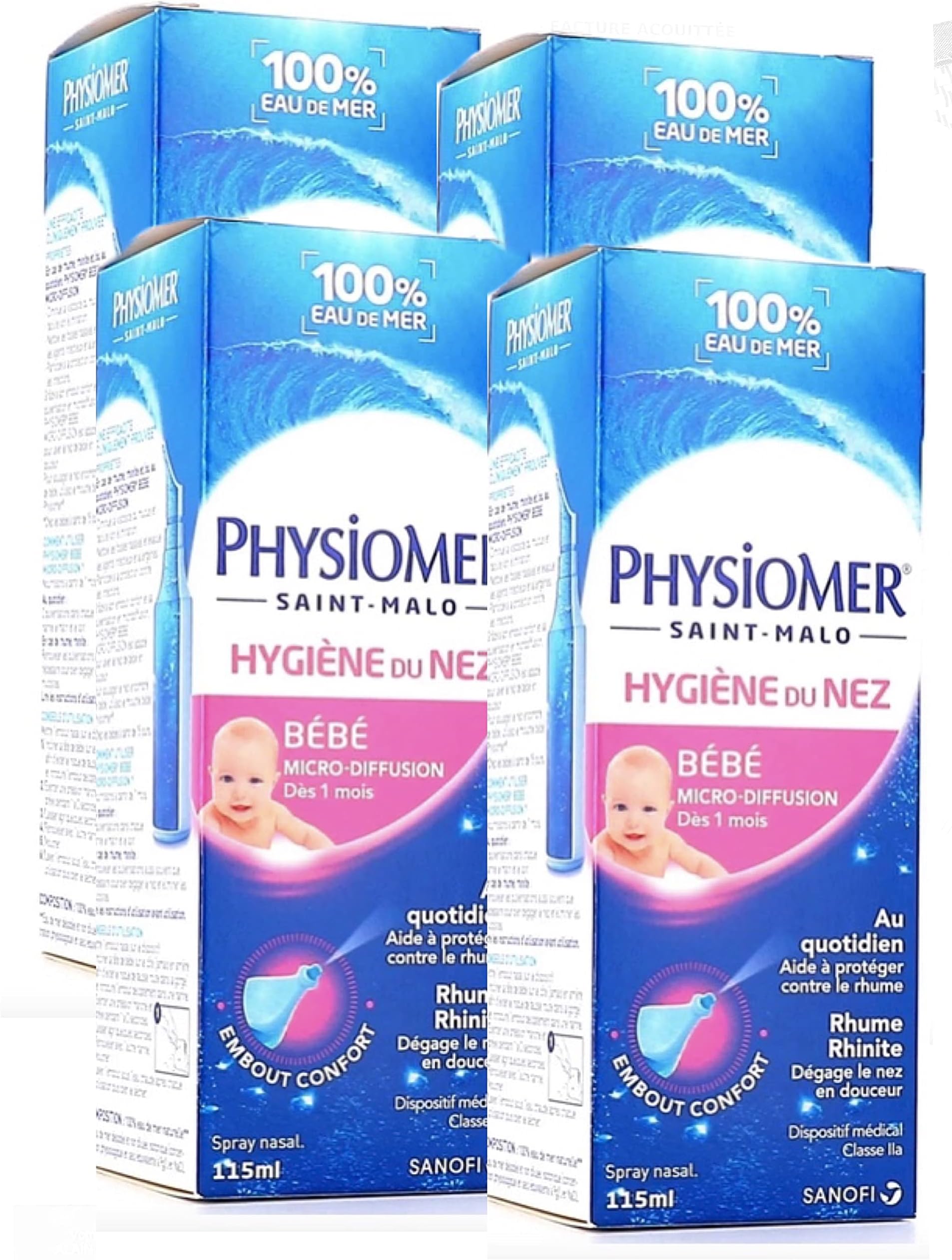 Physiomer Nasal Hygiene Baby Micro-Diffusion - PACK 4 x 115ml