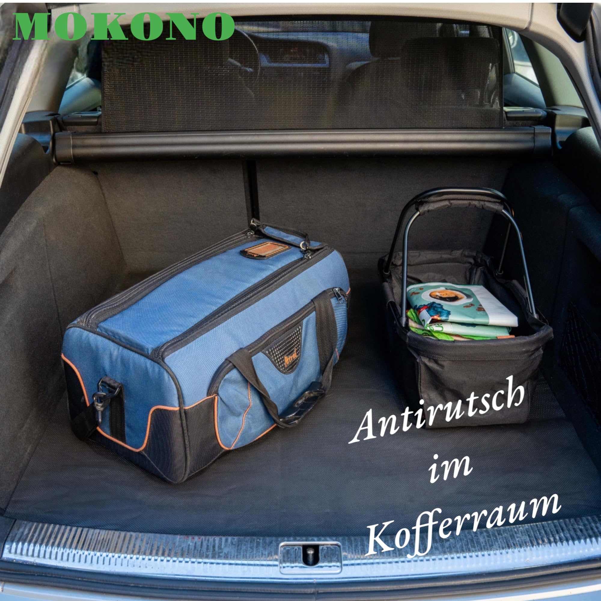 MOKONO Tapis De Coffre Antidérapant Universel 120x180cm - Moquette Épaisse Imperméable Voiture - Découpe Facile Noir