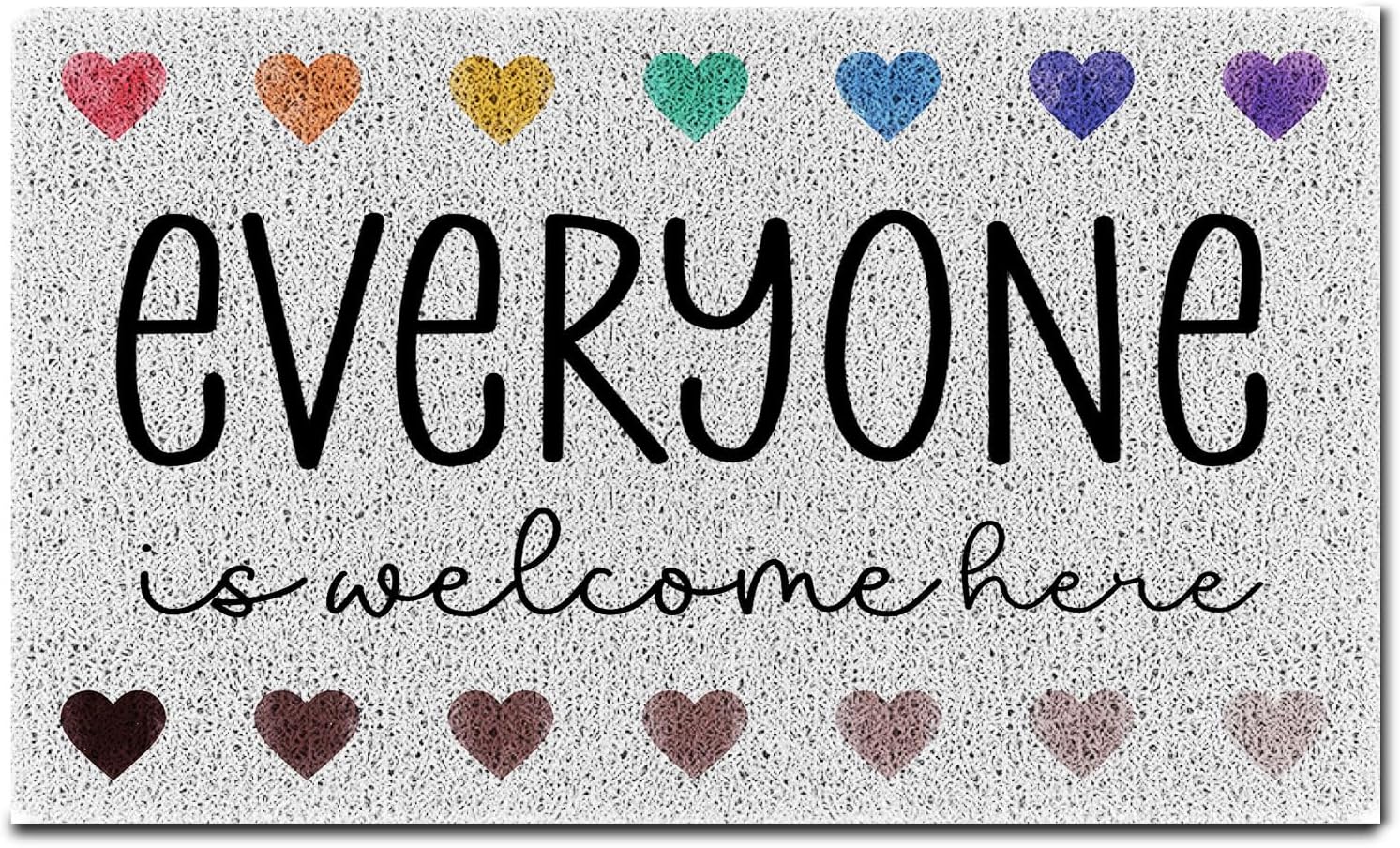 Rainbow Nursery Outdoor Doormats - Welcome Sign for Front Doormat, Classroom Welcome Matt Outdoor, Outdoor Door Mats for Home, Everyone is Welcome Here Mat (17x30inch)