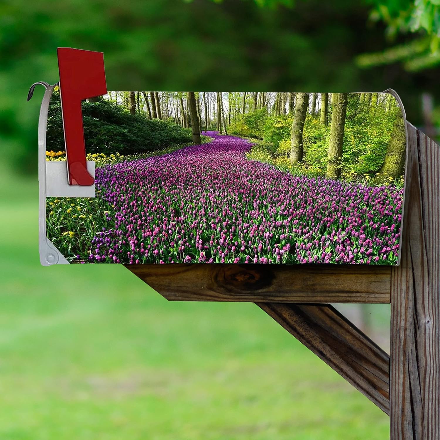 VWAQ Floral Mailbox Covers Magnetic Nature Mailbox Flower Magnet Cover - MBM25