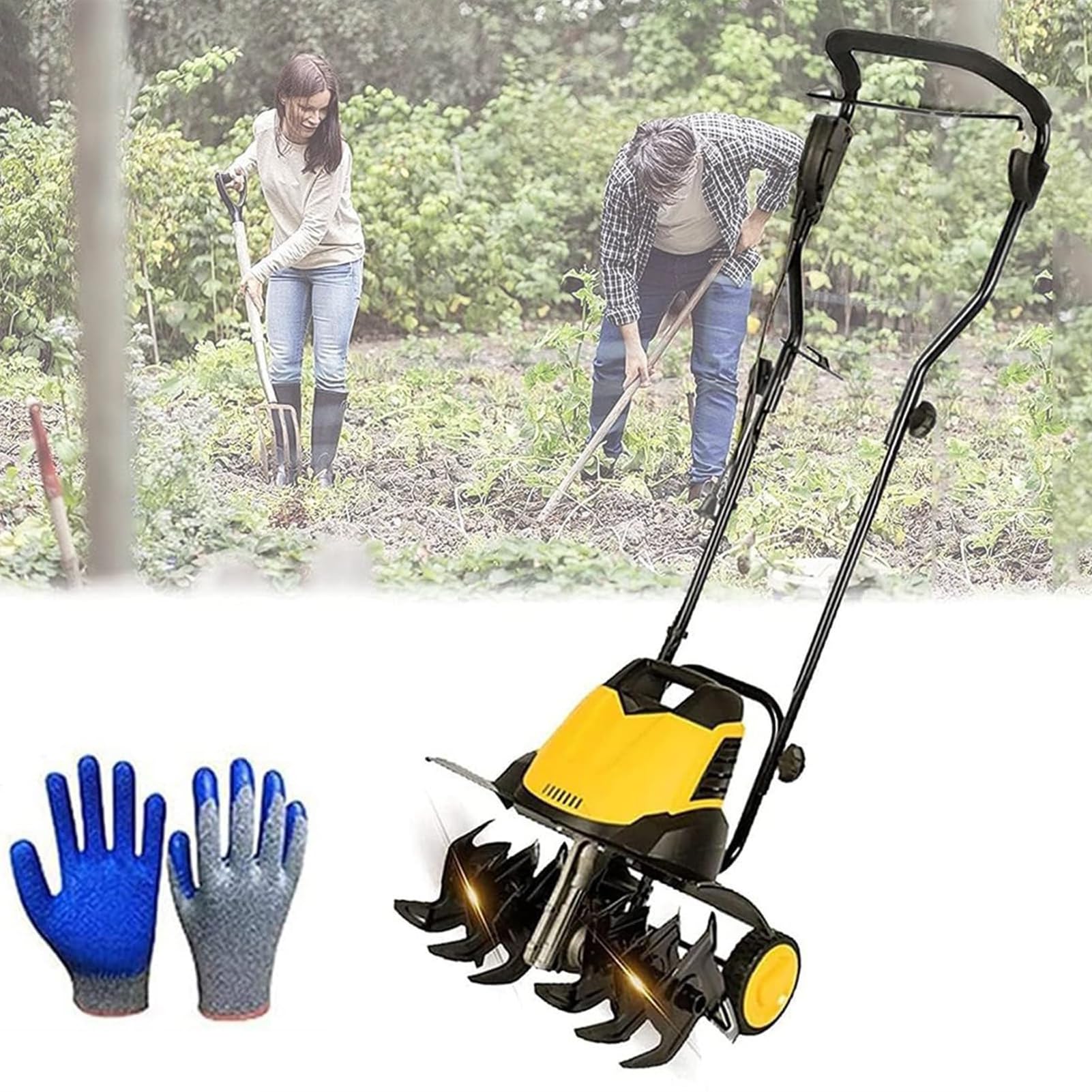Motoculteur électrique 2400W à 6 lames pour potager