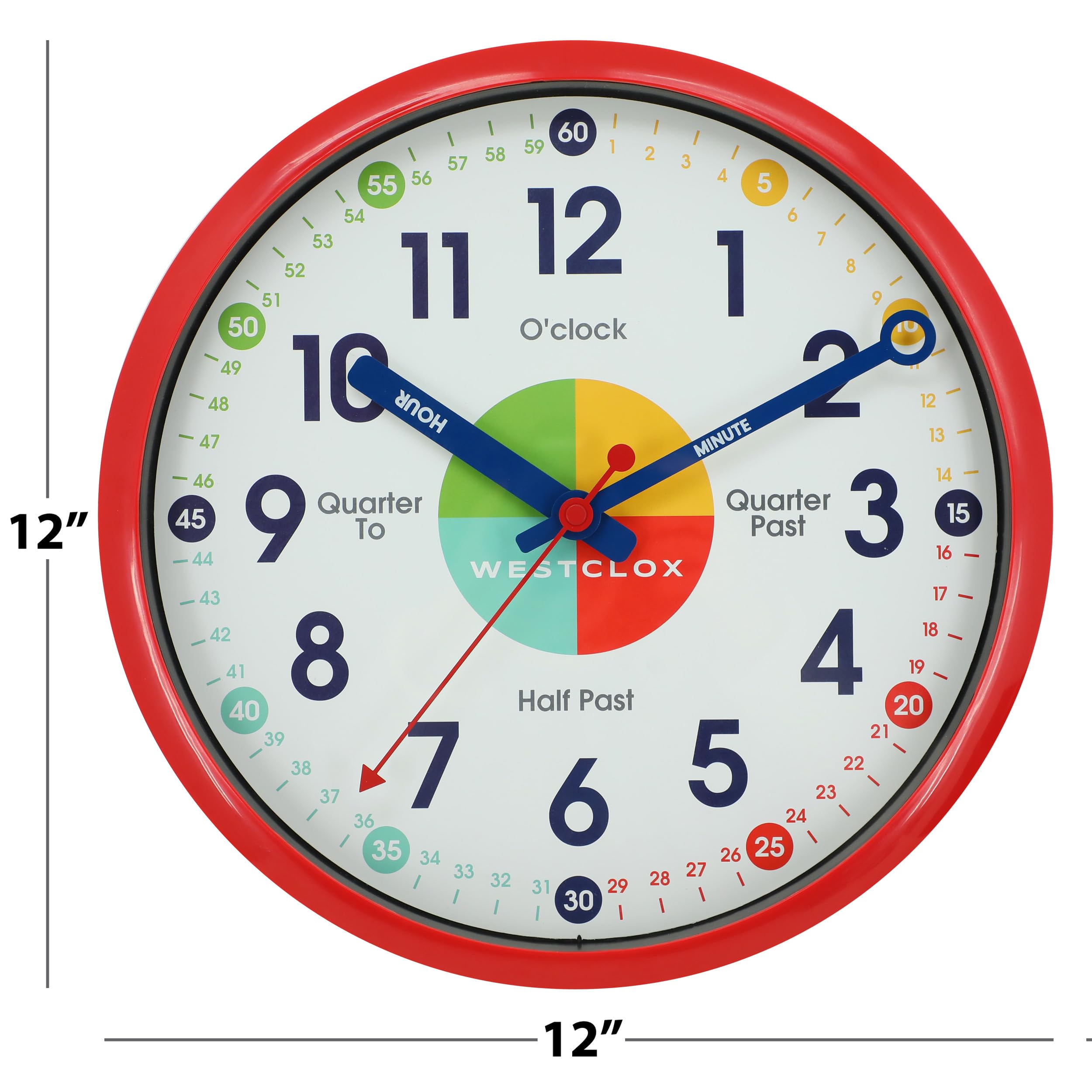 Amazon.com: Westclox 12 Inch Time Teacher Wall Clock Fun