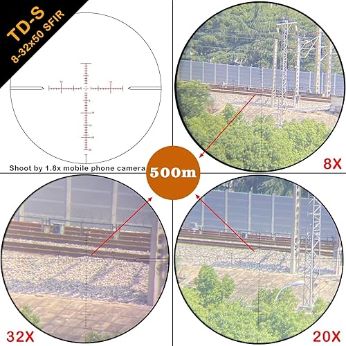 Miniatura 2 de WestHunter Optics TD-S 8-32x50 SFIR Precision Hunting Riflescope, Red Illumination Second Focal Plane 30 mm Tactical 18 MOA Long Range Shooting Scope