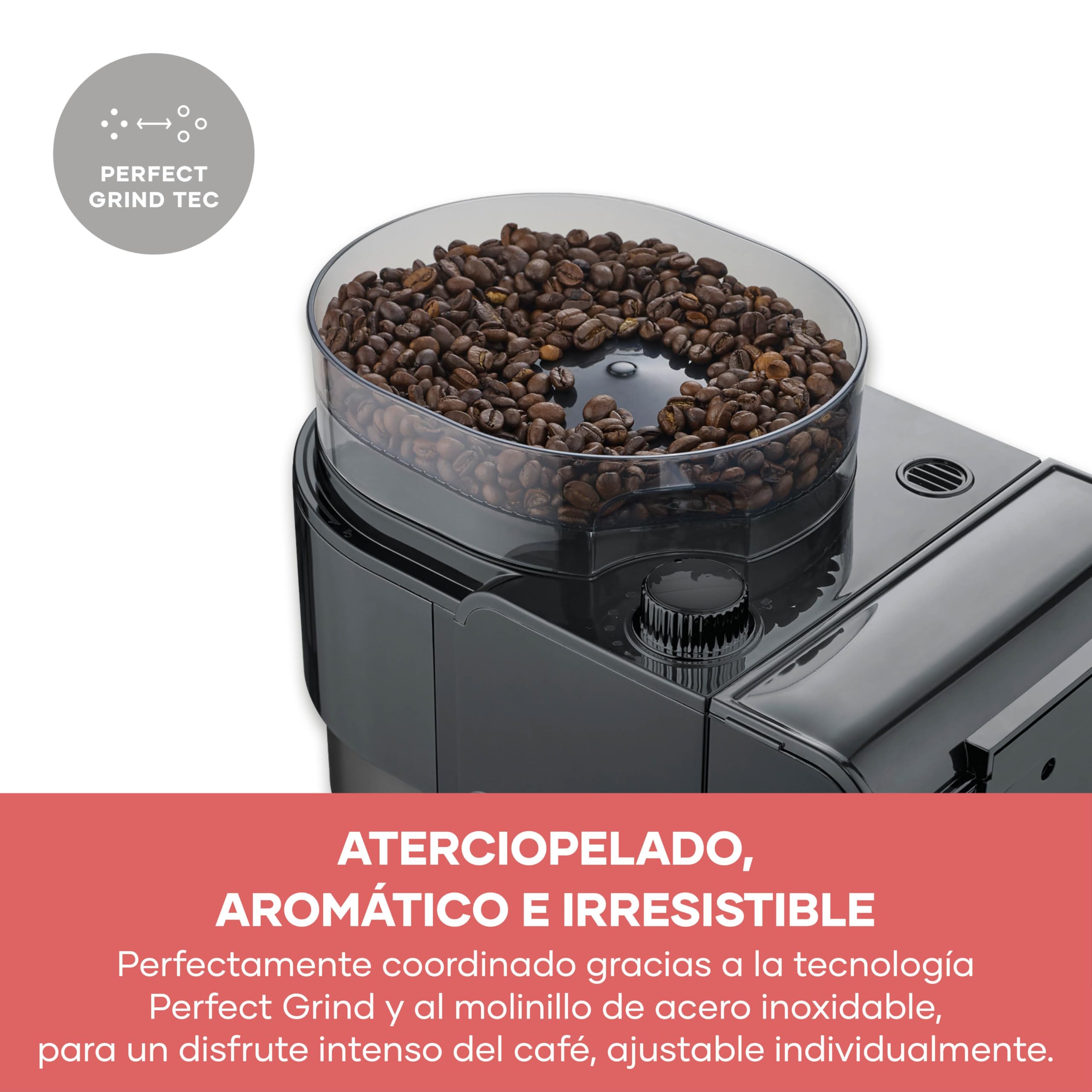 Severin Cafetera de goteo, con jarra de cristal y molinillo, 1,25L de capacidad, hasta 10 tazas, interrupción por goteo, aroma intenso, pantalla LED, 900W, inox oscuro, negro, KA 4830