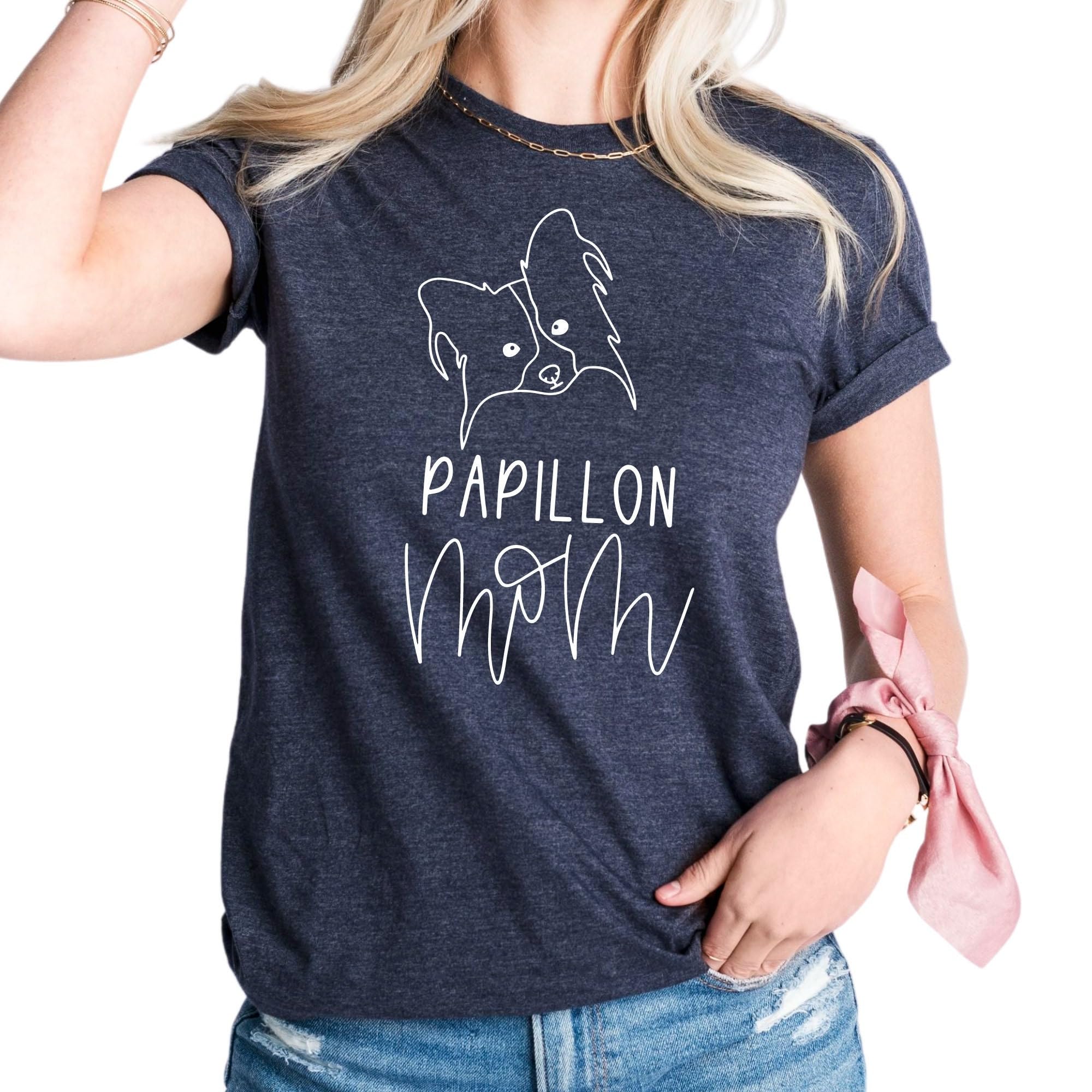GenericPapillon Mom In Pocket Custom T-shirt For Papillon Owner Papillon Dog Lover Papillon Dog Mom Shirt Christmas Gift Tee