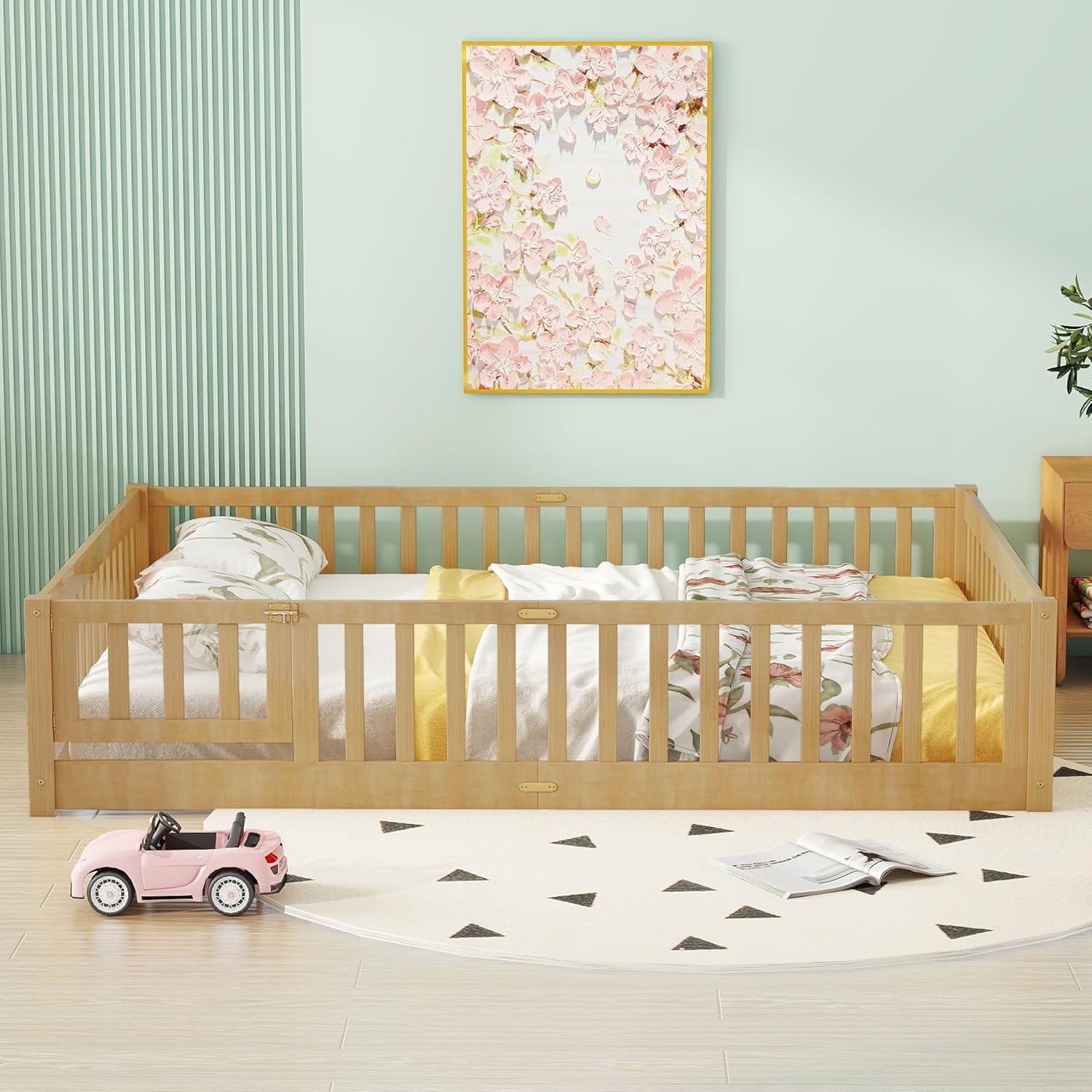 Bellemave Queen Size Floor Bed with Door, showing the bed with the door closed