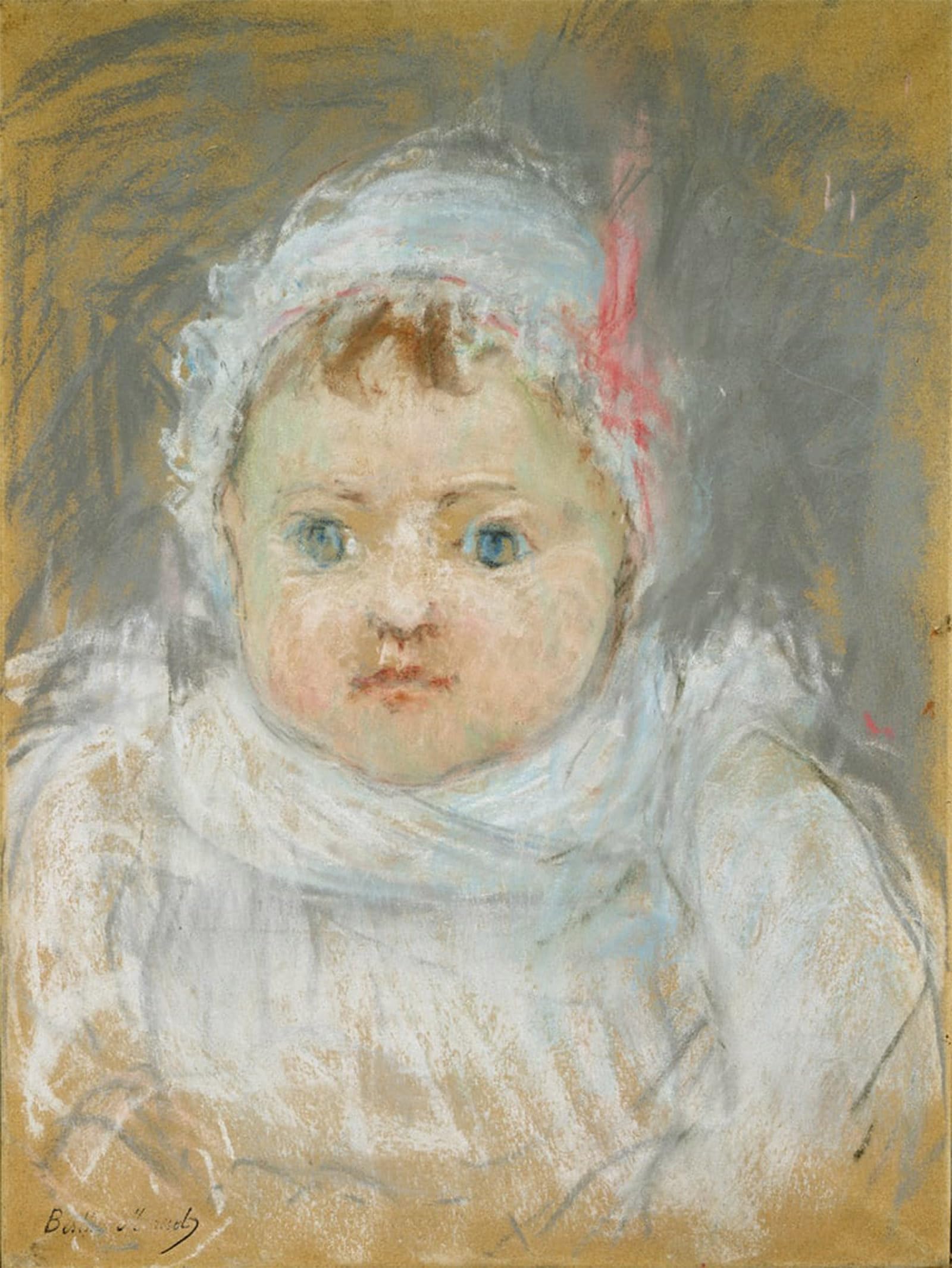 ARTXLXXBN Famous Painting Canvas Artwork Graffiti Print Blanche Pontillon As a Ba by Berthe Morisot Portrait Canvas Image for Home Decor 60x90cm