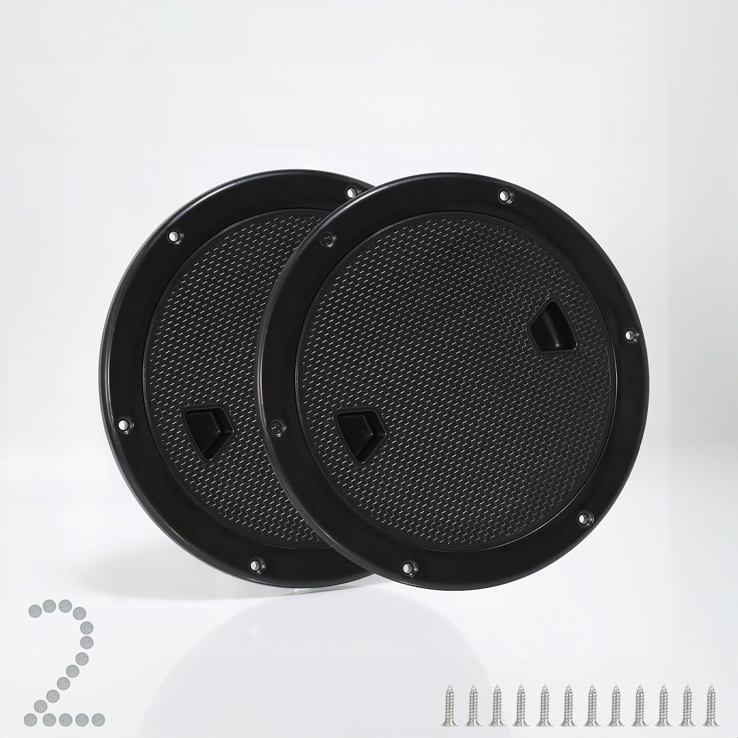 2 Pcs Boat Hatch, Marine Access Hatch for Marine Boat Yacht Kayak, Round Non Slip Boat Storage Hatch Lids, Inspection Hatch Deck Plate Hatch with Detachable Cover