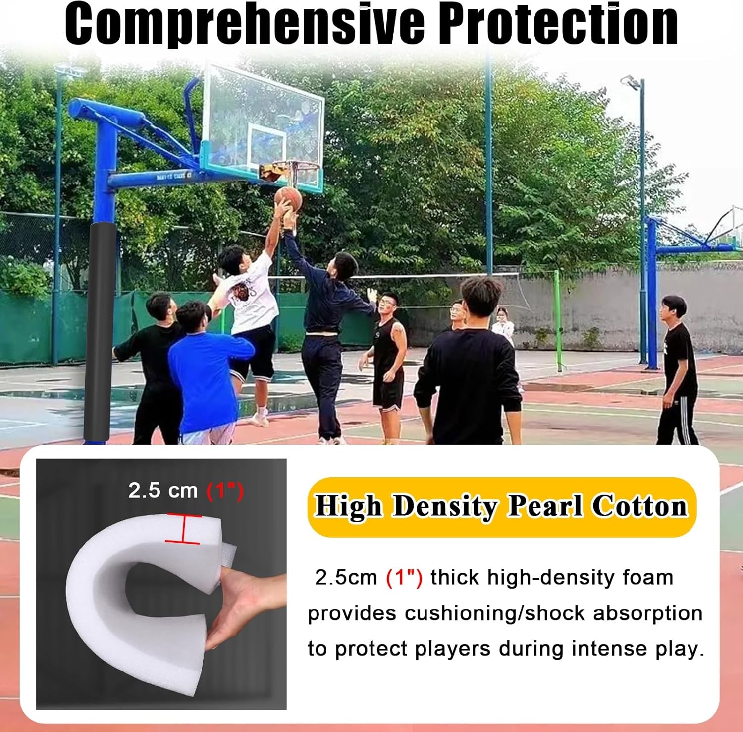 Pole Padding Basement Support Pole Protector Pad, Extra Thick Foam Round Pole Cushion/Crash Mat, Pole Padding for Boxing Gym Utility Pole Around Garage(Blue,Dia-6.5"/16.5cm)