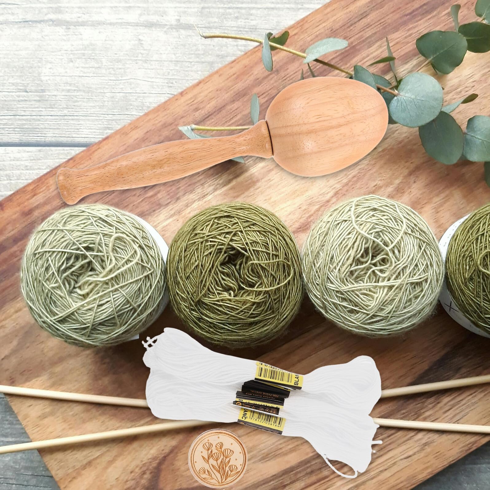 Juego de Herramientas de Crochet en Forma de Huevo, 1 Set | Prendas y Jeans Vaqueros, Madera Plástico Metal, Uso Doméstico Diario y Costura Creativa Color Aleatorio
