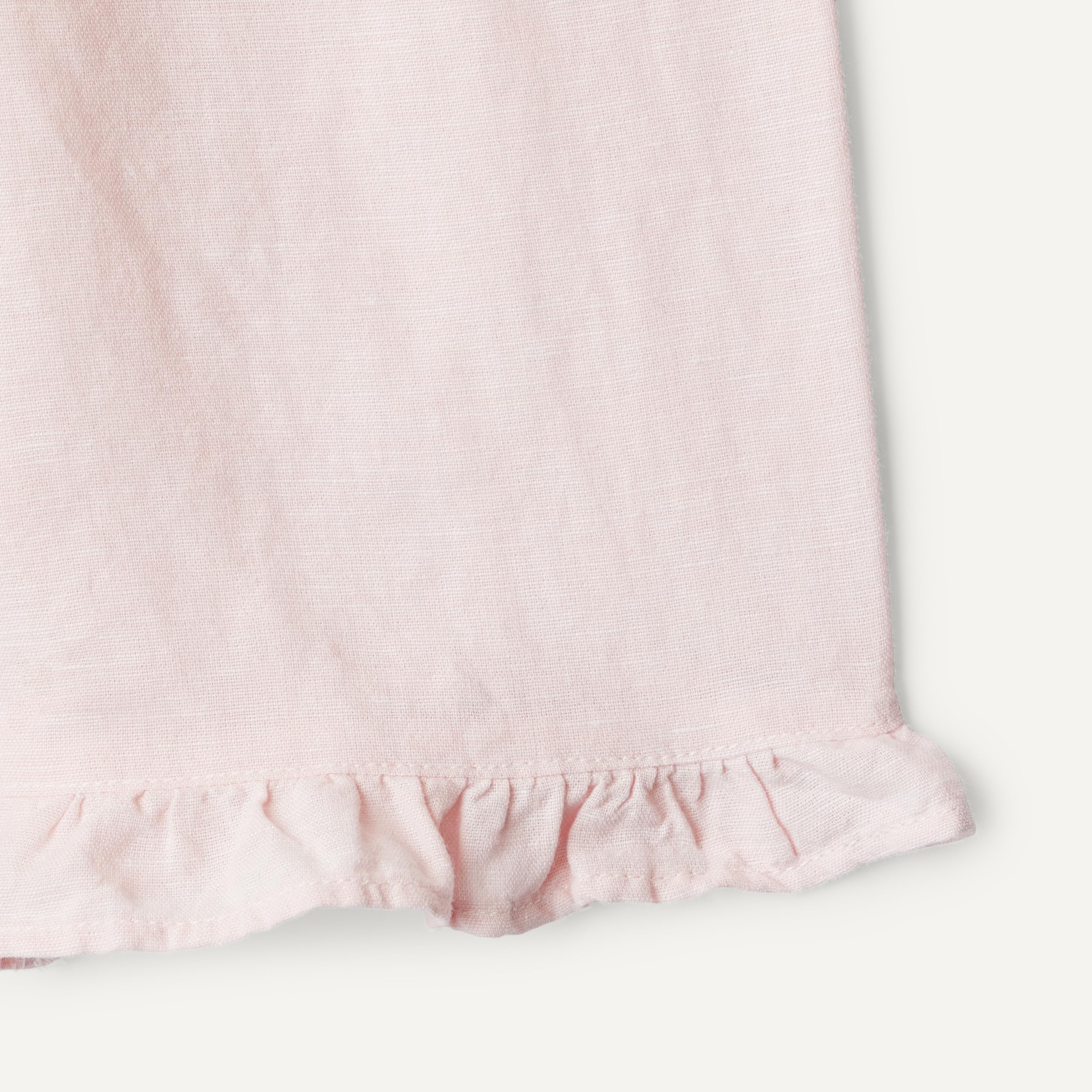 Amazon Essentials x Sofia Grainge Pantalón sin Cordones de Lino y Algodón con Volantes Unisex Bebé