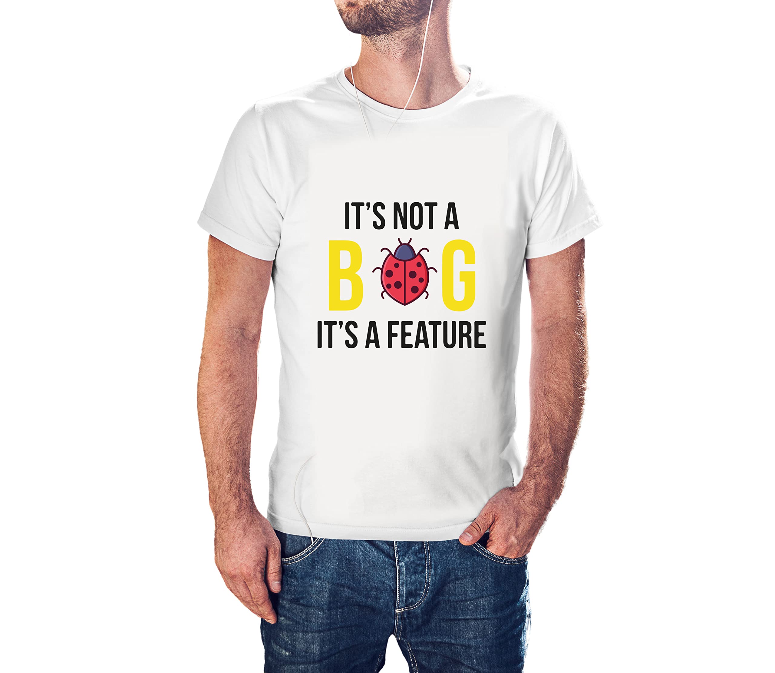 Vegon KartBug Feature Suite 100% Cotton Round Neck Half Sleeve Graphic Printed T Shirt for Men Women, Coder Tshirt, Programmer T Shirt, Developer T Shirt