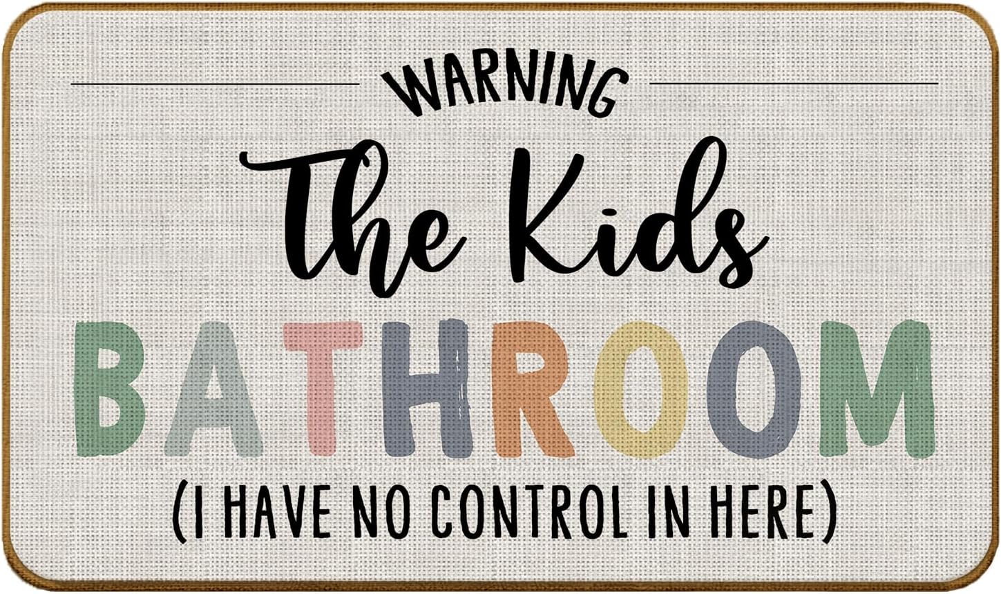 Kids Bathroom Doormat,Bathroom Welcome Mat for Kids, Non-Slip Door Mat for Boys Girls Room Dorm Decor,17x30inch