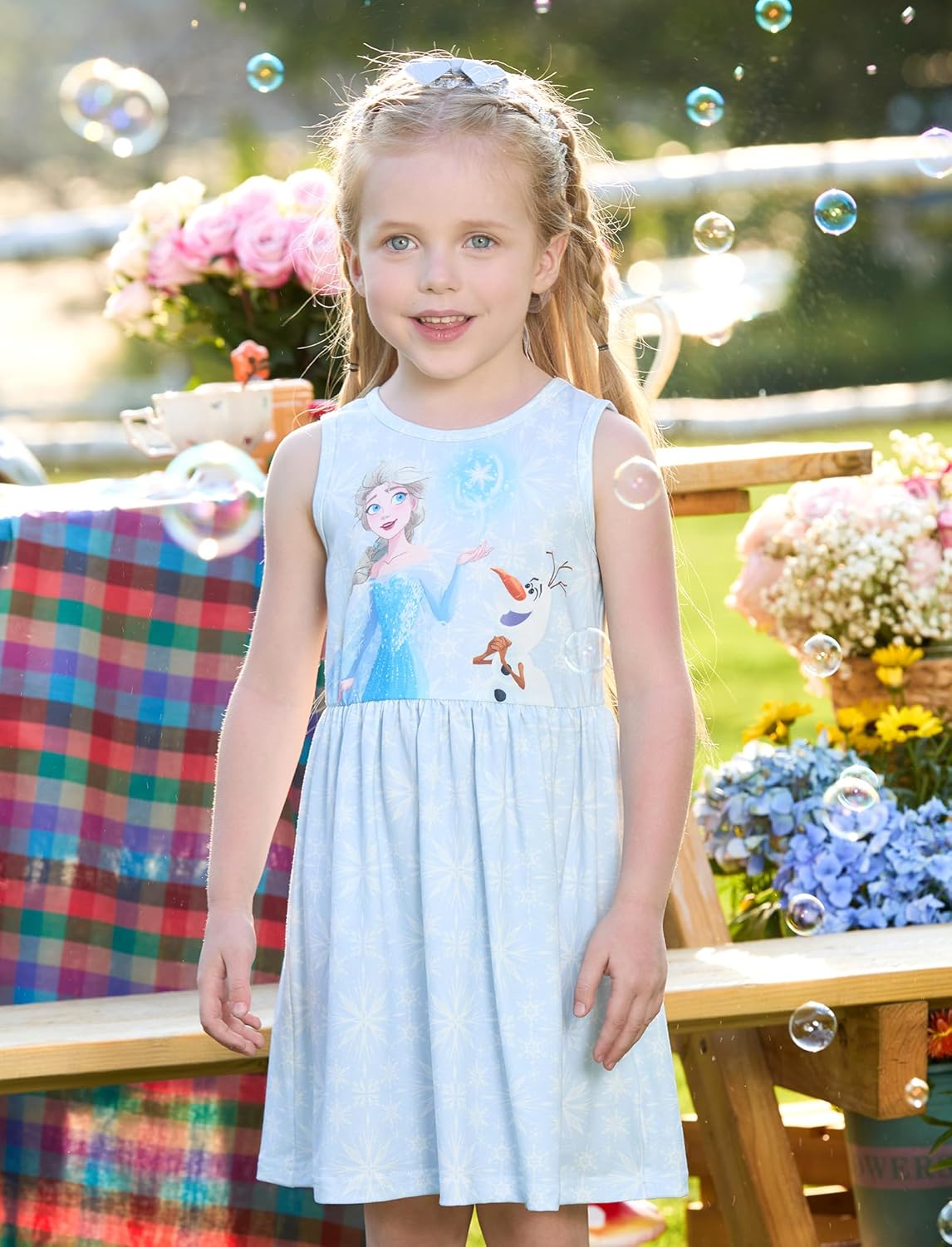 Disney Minnie Mouse Princess Frozen Elsa Stitch Girls Dress Sleeveless & Short Sleeve Casual Summer Clothes Baby to Toddler - Image 2