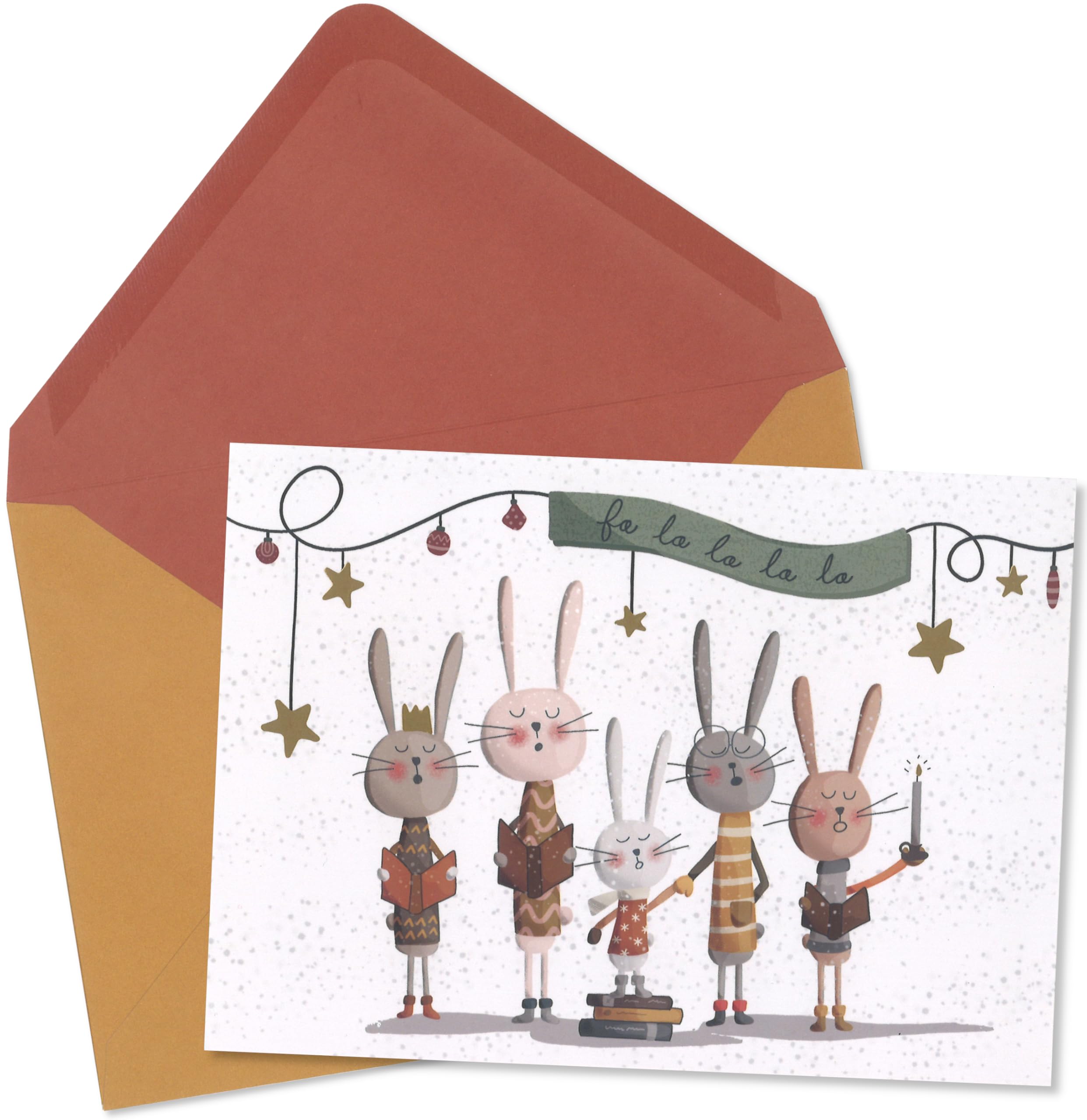Pierre Belvedere Inc - 8 cartes de vœux et enveloppes Fa la - Taille moyenne - 17,8 x 12,7 cm - 9901027