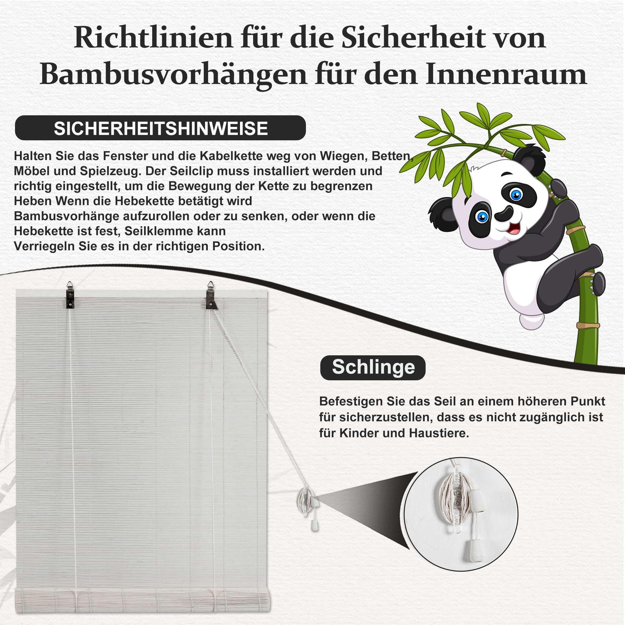 Bambus-Rollo für den Innenbereich, Jalousien aus Holz, Sonnenschutz und Privatsphäre, für Fenster und Tür, 120 x 180 cm