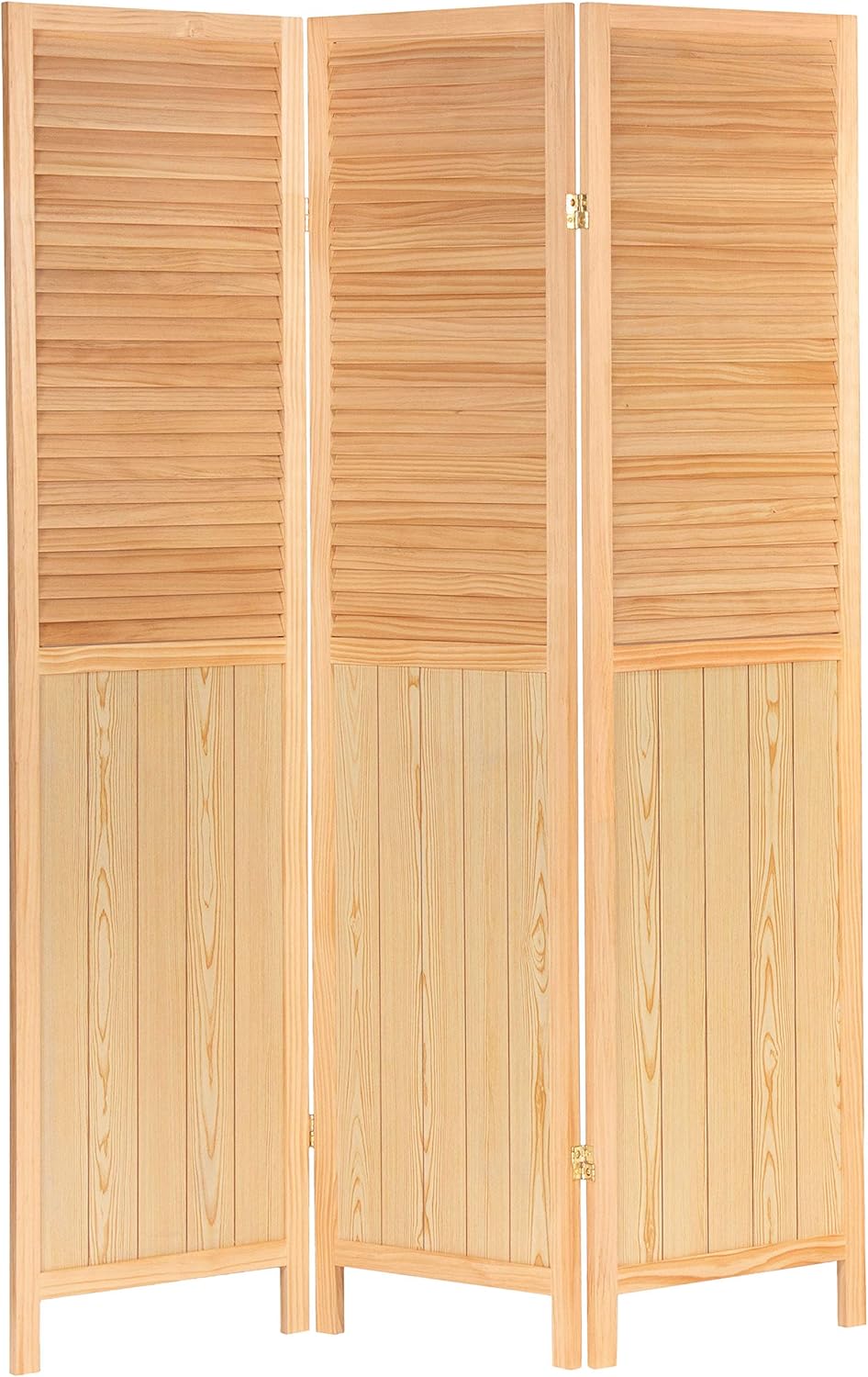 Red Lantern 6 ft. Tall Louvered Beadboard Room Divider White 4 Panel