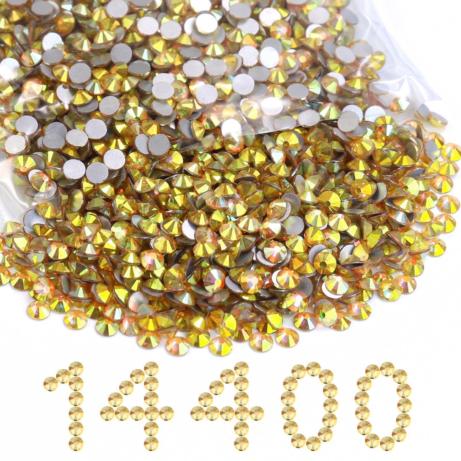14400PCS Shiny Sunlight Flatback SS10 Rhinestones Bulk(2.7-2.9mm)