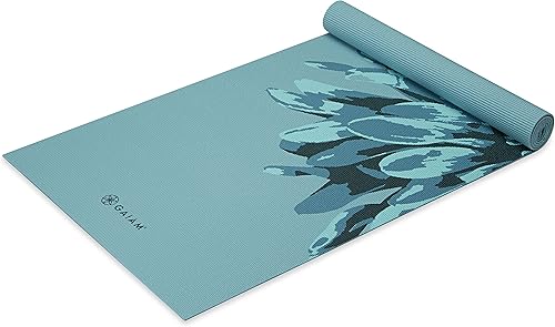 Gaiam Estera de yoga estampada, antideslizante para todo tipo de yoga, pilates y ejercicios de piso