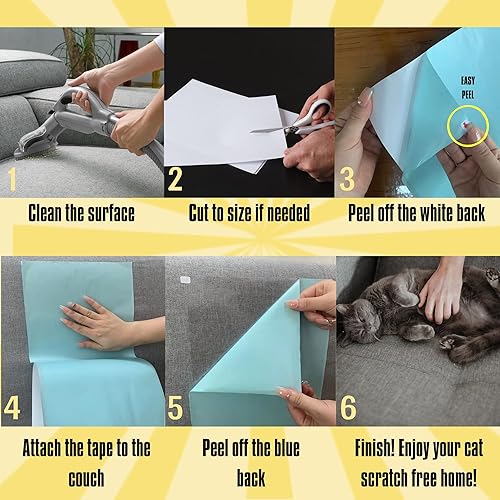 Miniatura 4 de 18 cintas de entrenamiento para gatos, cinta adhesiva de doble cara para gatos, protector de sofá contra garras de gato, protector de muebles de