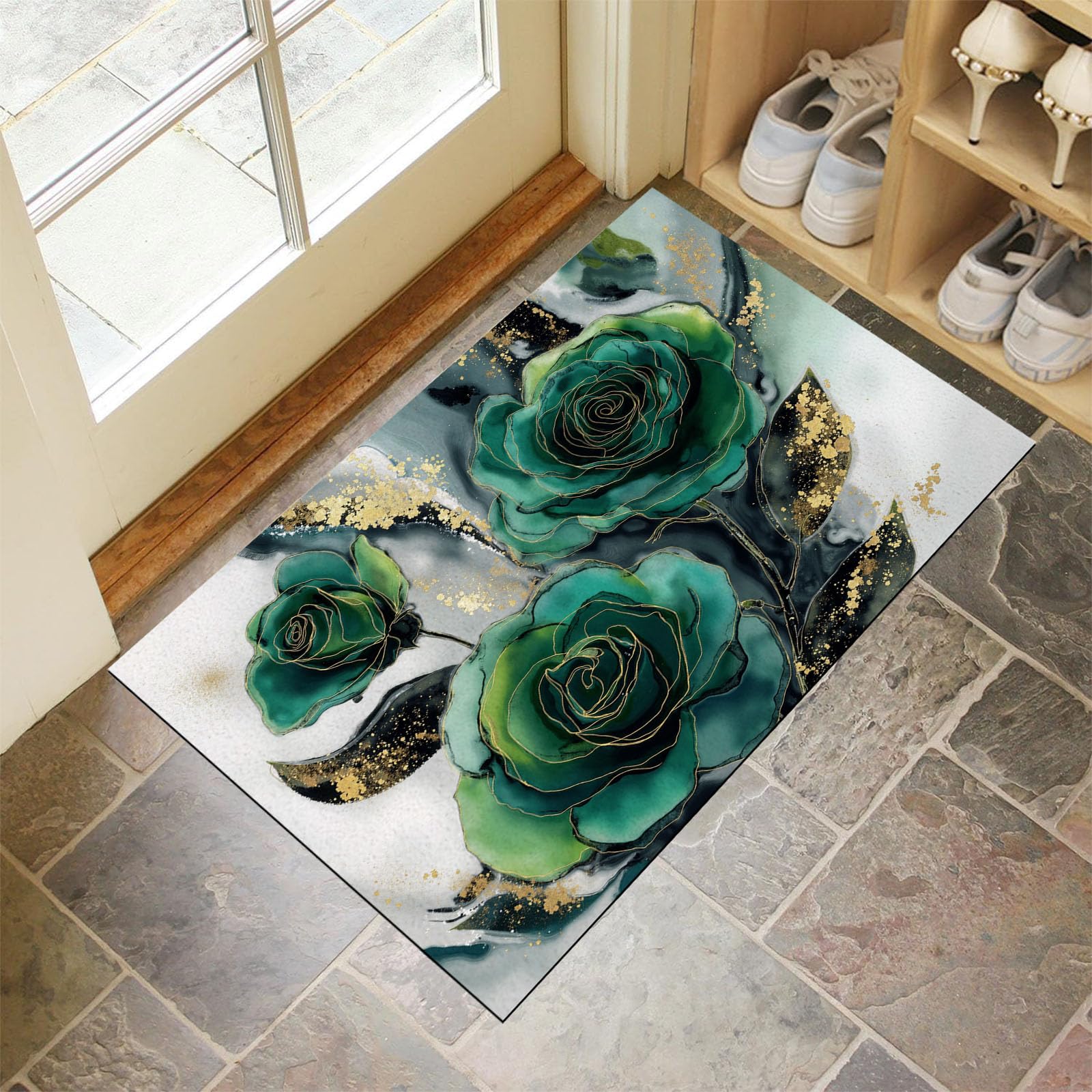 Tapis d'entrée floral pour sublimer la cuisine et la chambre