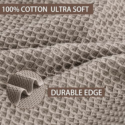 Miniatura 2 de joybest Paños de cocina de algodón, paquete de 8 paños de cocina de tejido de gofre, ultra suaves, absorbentes, paños de secado rápido, trapos de