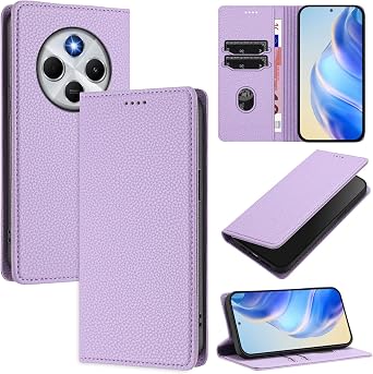 Compatible with Xiaomi Redmi 14R 5G Case Cover,Compatible with Xiaomi Redmi 14C 4G 2411DRN47C 2409BRN2CA Flip PU Leather Magnetic Protective Leather Case Purple