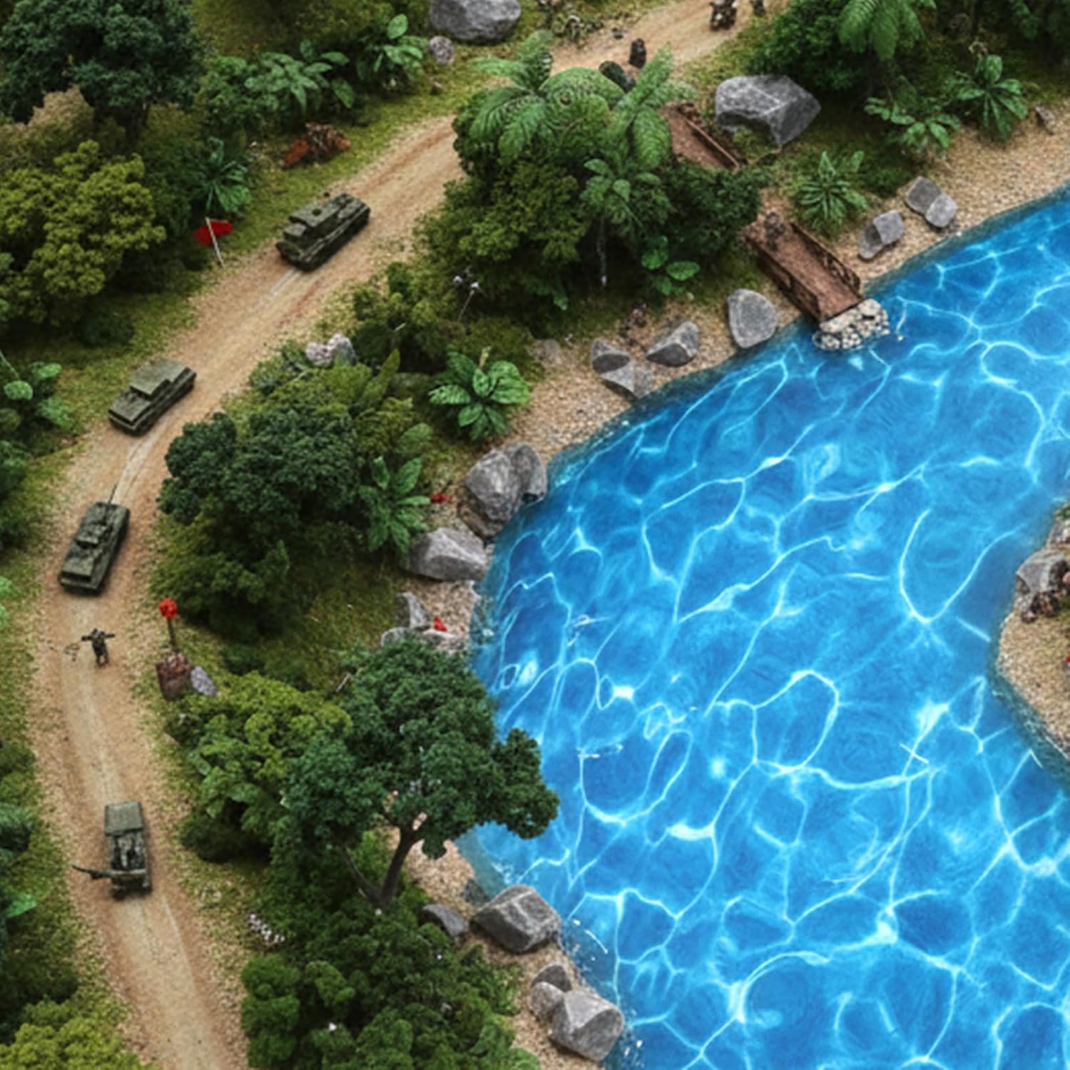 Ripple Water Sticker 5PCS Fake Water Self Adhesive Realistic Stream Pattern Artificial-Water Effect Sheet Ocean Diorama Supplies for Miniature Lakes, Beach Pools, Rivers and Diorama Scenery