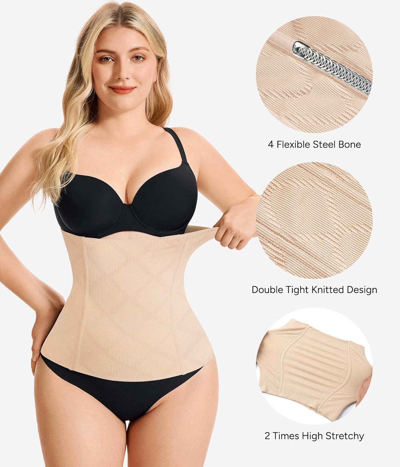 Nebility Womens' Waist Trainer Tummy Control Waist Cincher Slim Body Shaper - Image 5