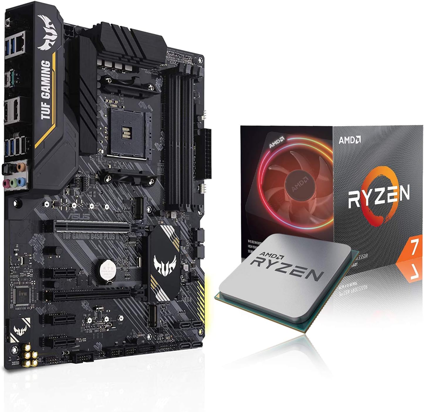 Micro Center AMD Ryzen 7 3700X Matisse Desktop Processor 8-Core Up to 4.4GHz Unlocked with Wraith Prism LED Cooler Bundle with ASUS TUF B450-PLUS II AMD AM4 Ryzen 5000 ATX Gaming Motherboard