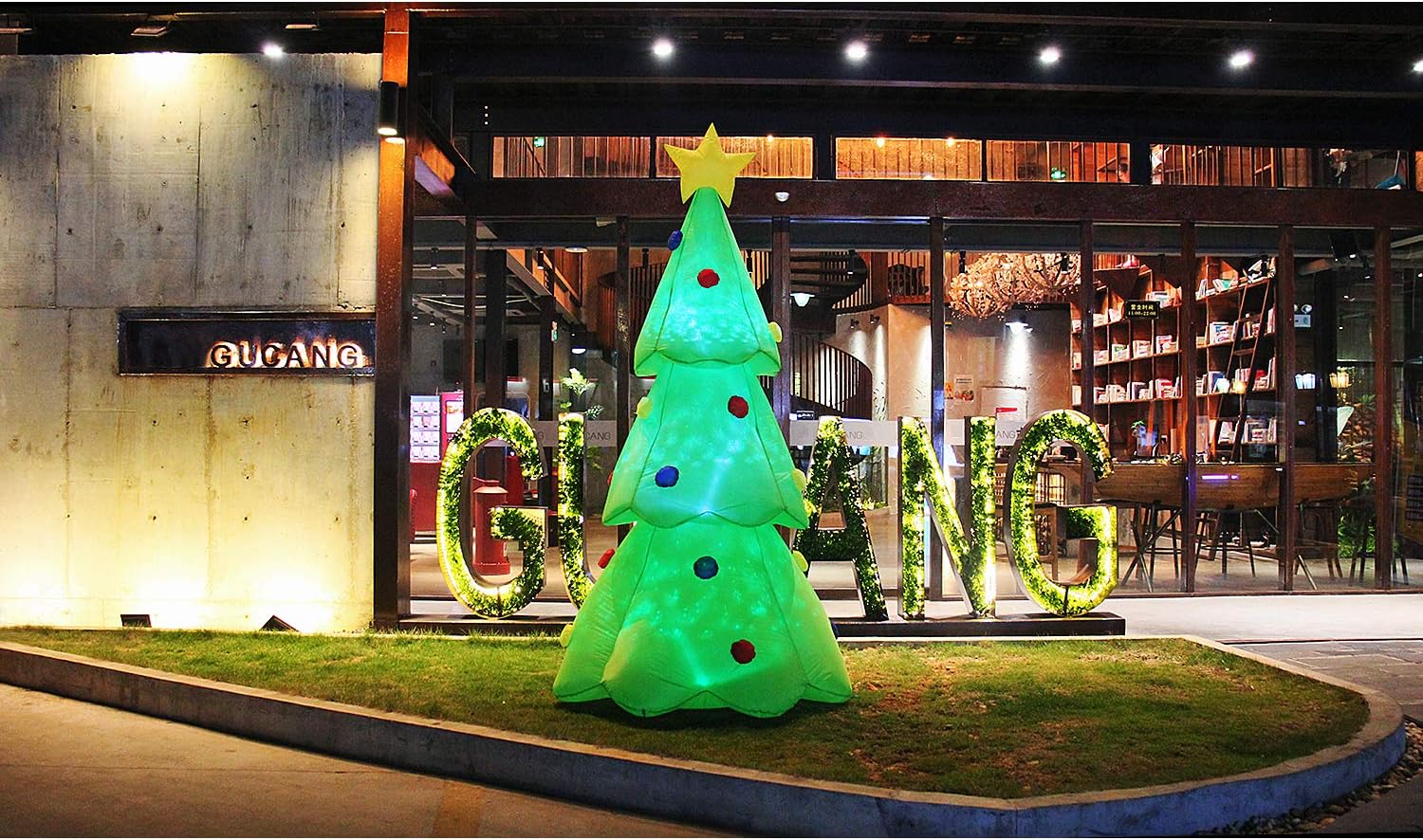 Fanshunlite Christmas Inflatable 9FT LED Color Changing Christmas Tree Lighted Blow-Up Yard Party Decoration Xmas Inflatable Outdoor Indoor Home Garden Family Prop Yard