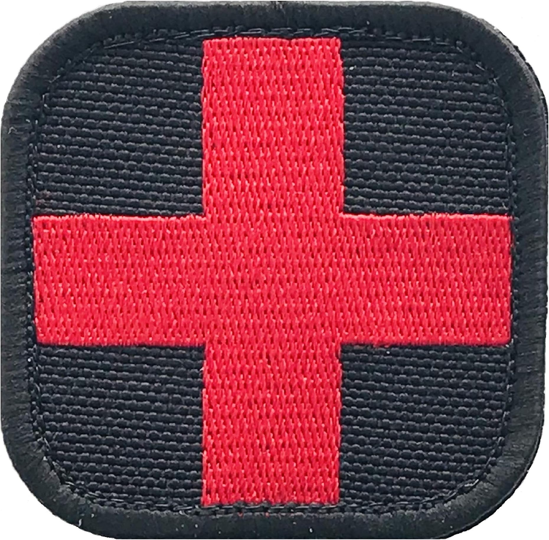 Medic First Aid Morale Patch - Stitch / Embroidered - Perfect for IFAK Rip Away Pouch, EMT, EMS, Trauma, Medical, Paramedic First Response Rescue Kit - Tactical, Combat, Emergency (Black-RED)