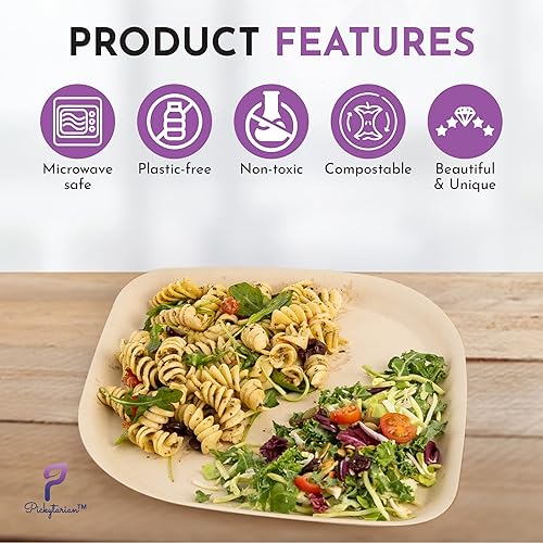 Miniatura 8 de Pickytarian Eco Friendly Disposable Tableware - Stylish, Sturdy, Compostable Dinnerware Set for Party, Shower, Wedding, Etc