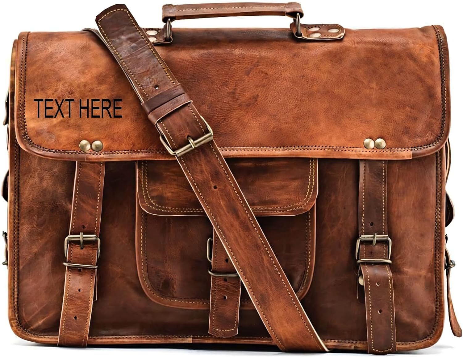Personalized Leather Messenger Bag for Men/Women, Engraved Bag, Laptop Bag, Office/Work/Travel, Vintage Handmade Leather Shoulder Satchel Bag For Multiple uses